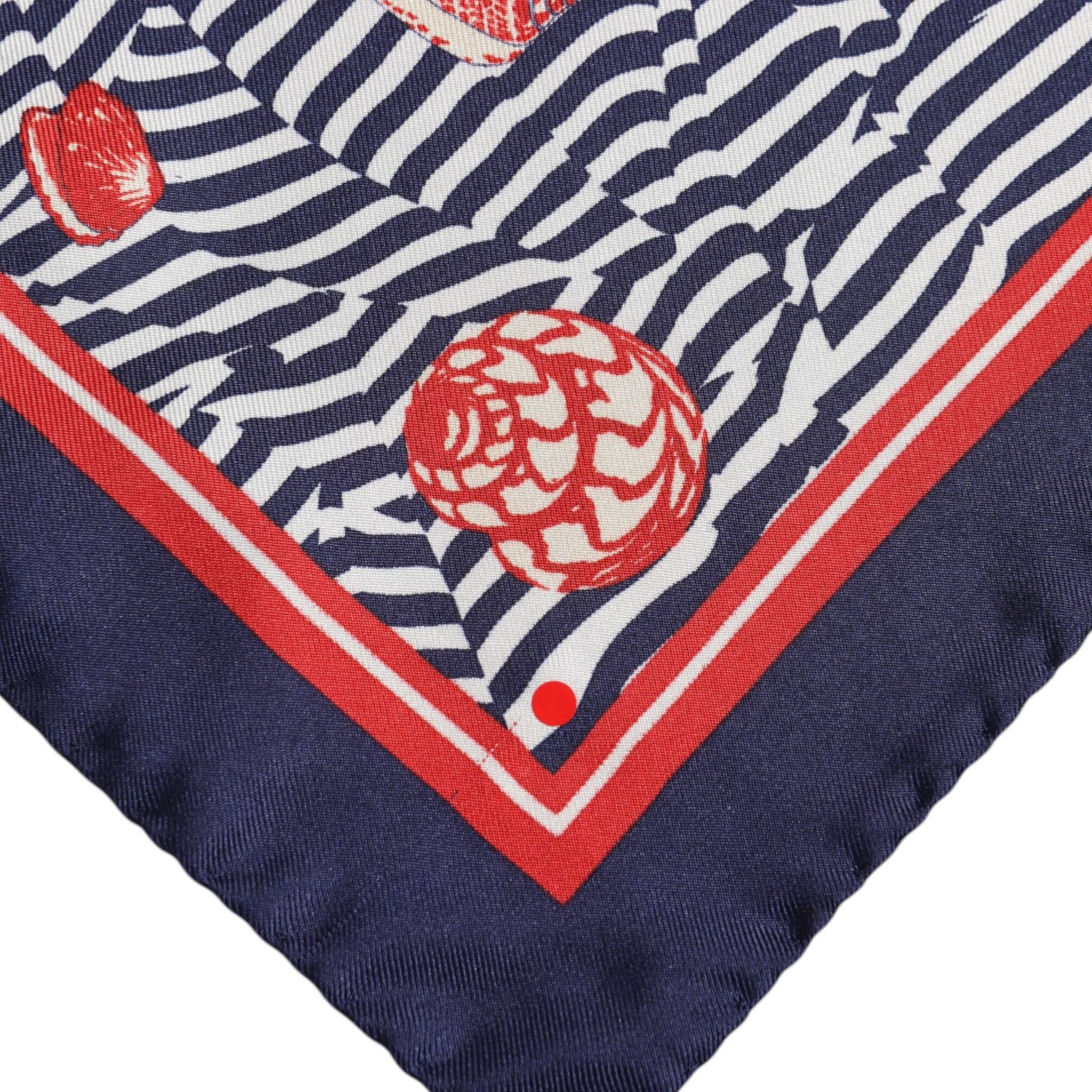 Dolce & Gabbana Multicolor Seashells Square Men Foulard Scarf