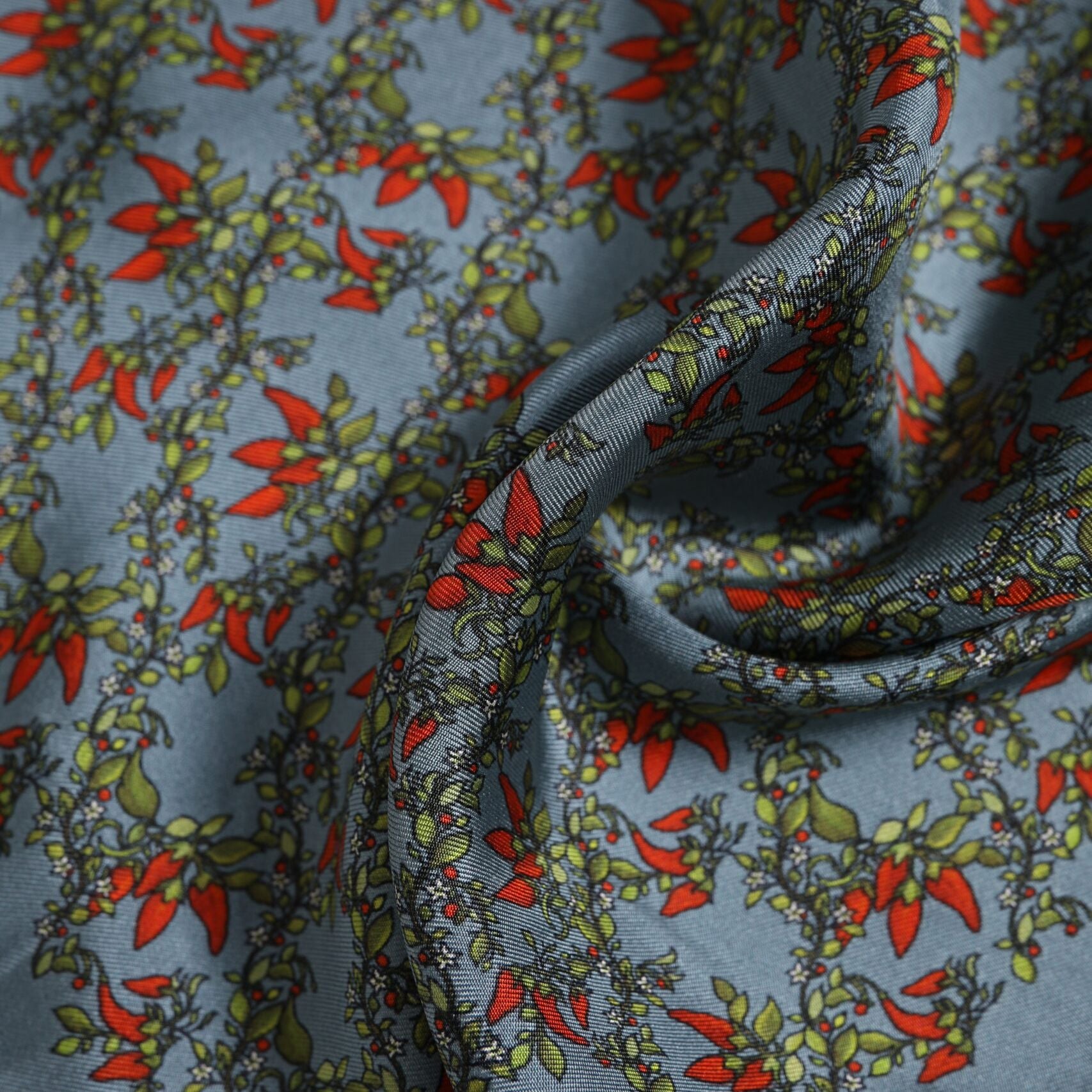 Dolce & Gabbana Gray Chilis Silk Square Men Foulard Scarf