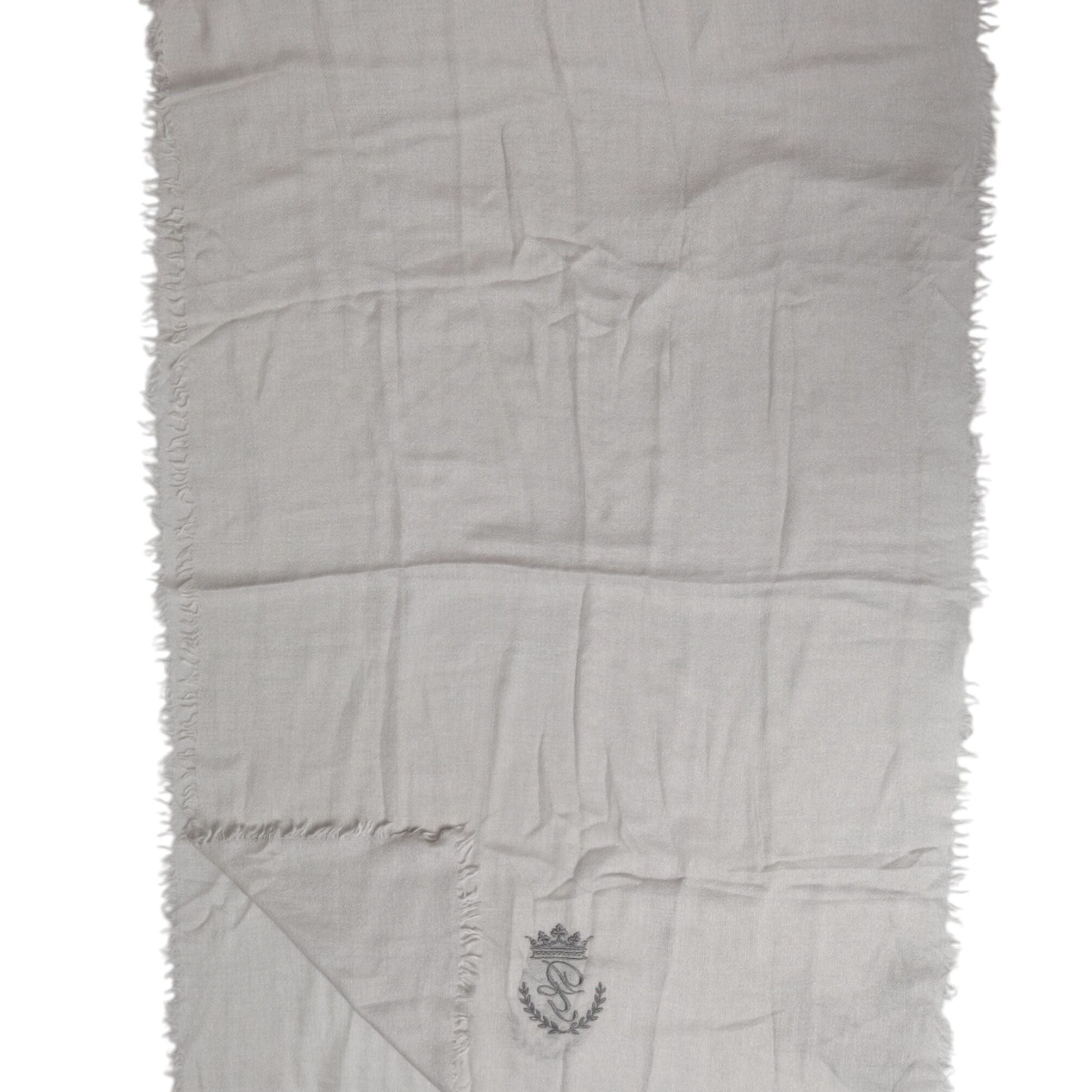 Dolce & Gabbana Gray DG Crown Neck Warmer Wrap Shawl Scarf