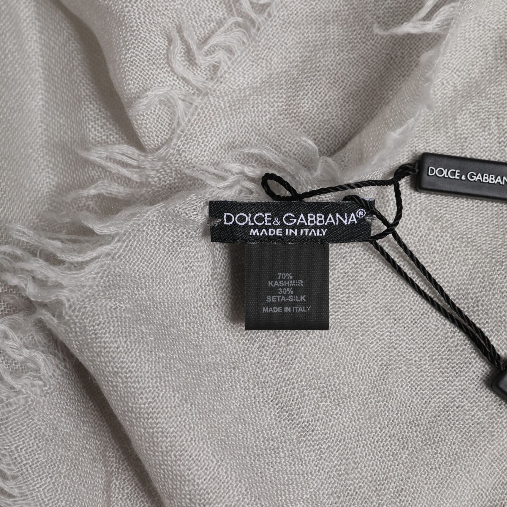Dolce & Gabbana Gray DG Crown Neck Warmer Wrap Shawl Scarf