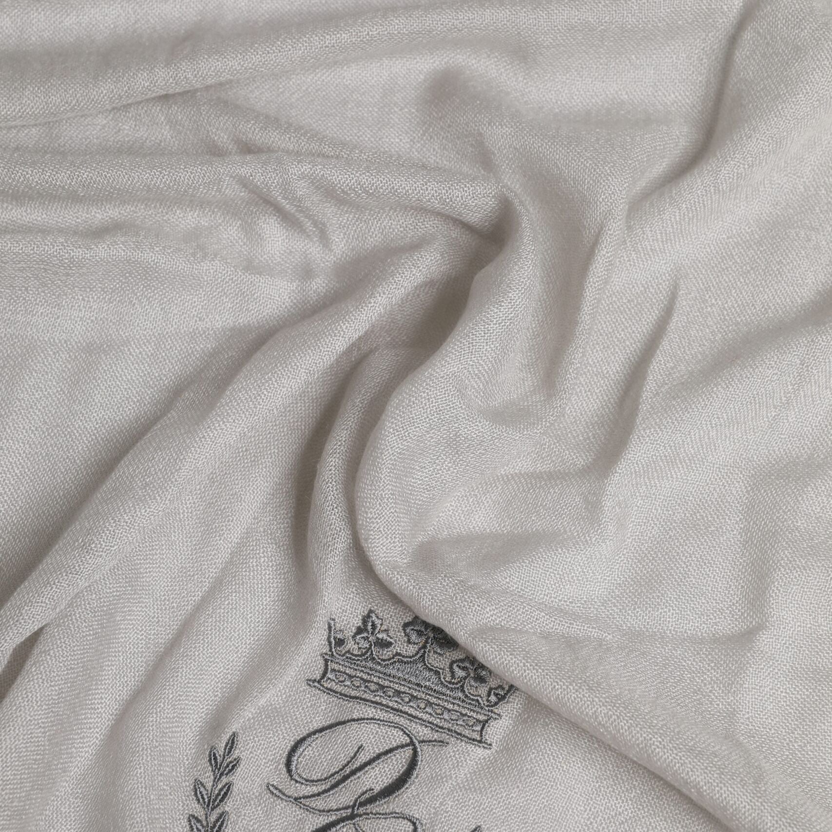 Dolce & Gabbana Gray DG Crown Neck Warmer Wrap Shawl Scarf