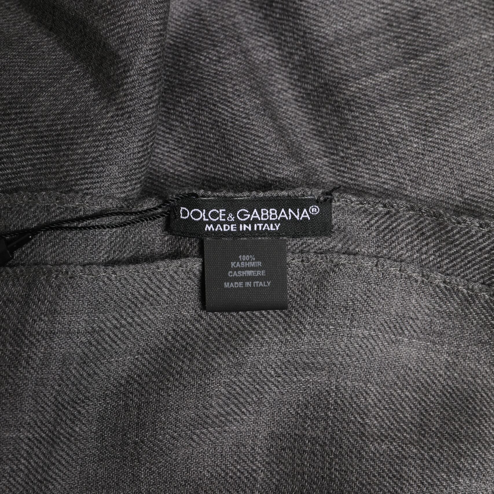 Dolce & Gabbana Gray Logo Print Neck Warmer Wrap Shawl Scarf