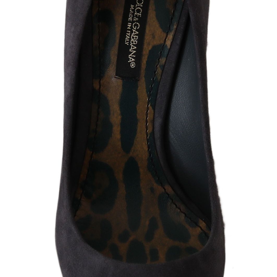Dolce & Gabbana Gray Suede Leather Stiletto  Shoes Heels