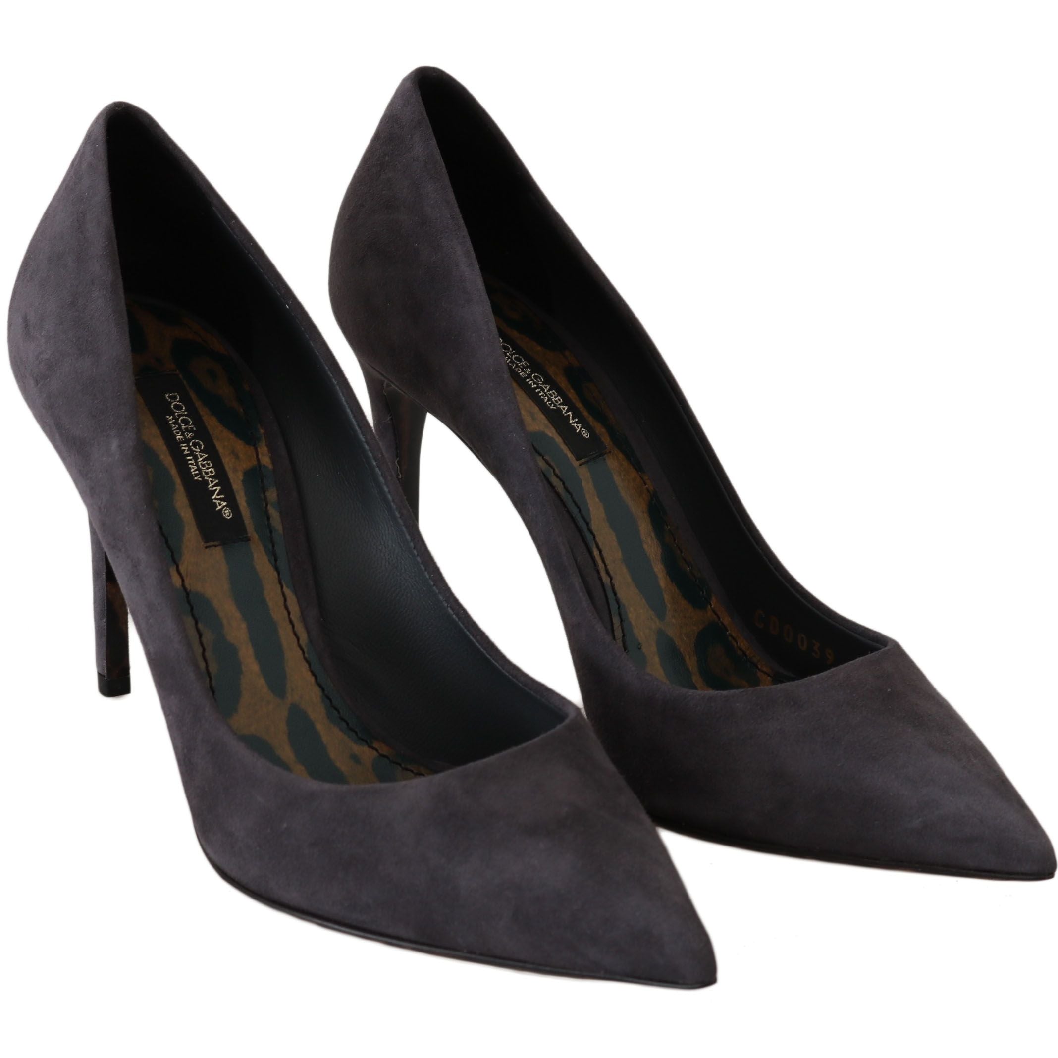 Dolce & Gabbana Gray Suede Leather Stiletto  Shoes Heels