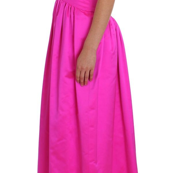Dolce & Gabbana Pink Silk Long Sheath Ball Gown Dress