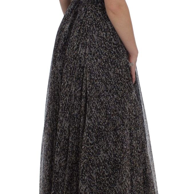 Dolce & Gabbana Dark Silk Shift Gown Full Length Dress