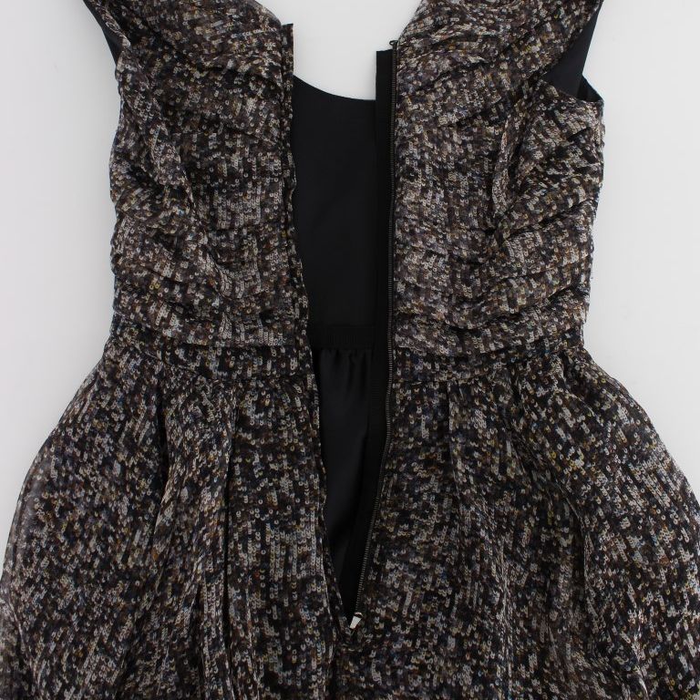 Dolce & Gabbana Dark Silk Shift Gown Full Length Dress