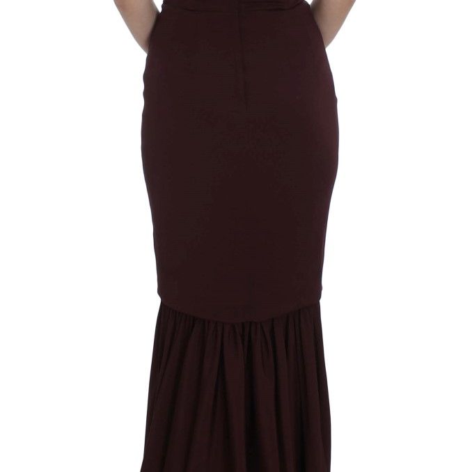 Dolce & Gabbana Bordeaux Stretch Full Length Sheath Dress