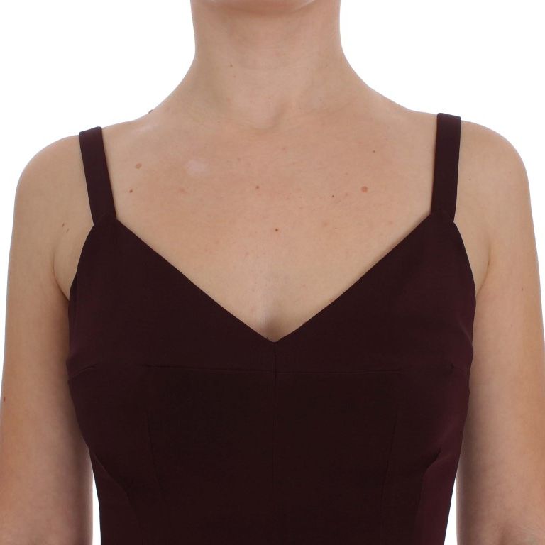 Dolce & Gabbana Bordeaux Stretch Full Length Sheath Dress
