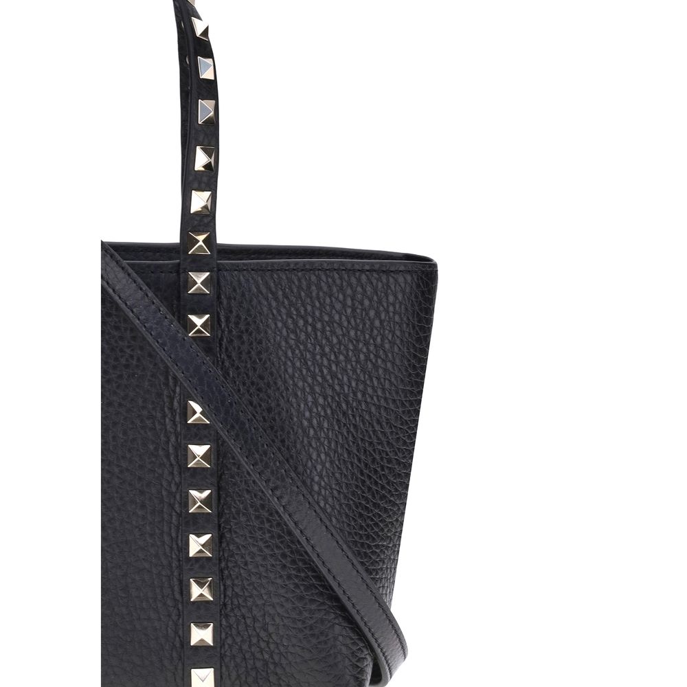 Valentino Garavani Black Calf Leather Bos Taurus Shoulder Bag