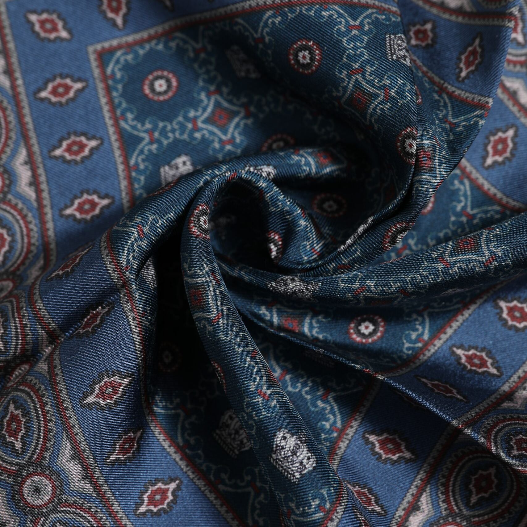 Dolce & Gabbana Blue Printed Silk Square Men Foulard Scarf