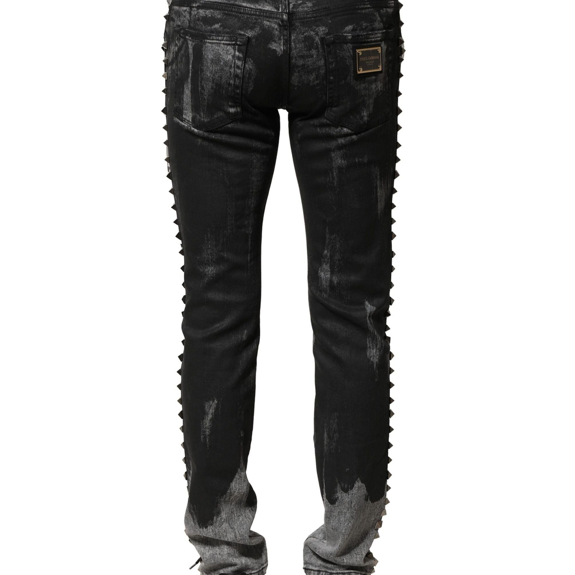 Dolce & Gabbana Black Washed Embellished Skinny Denim Jeans