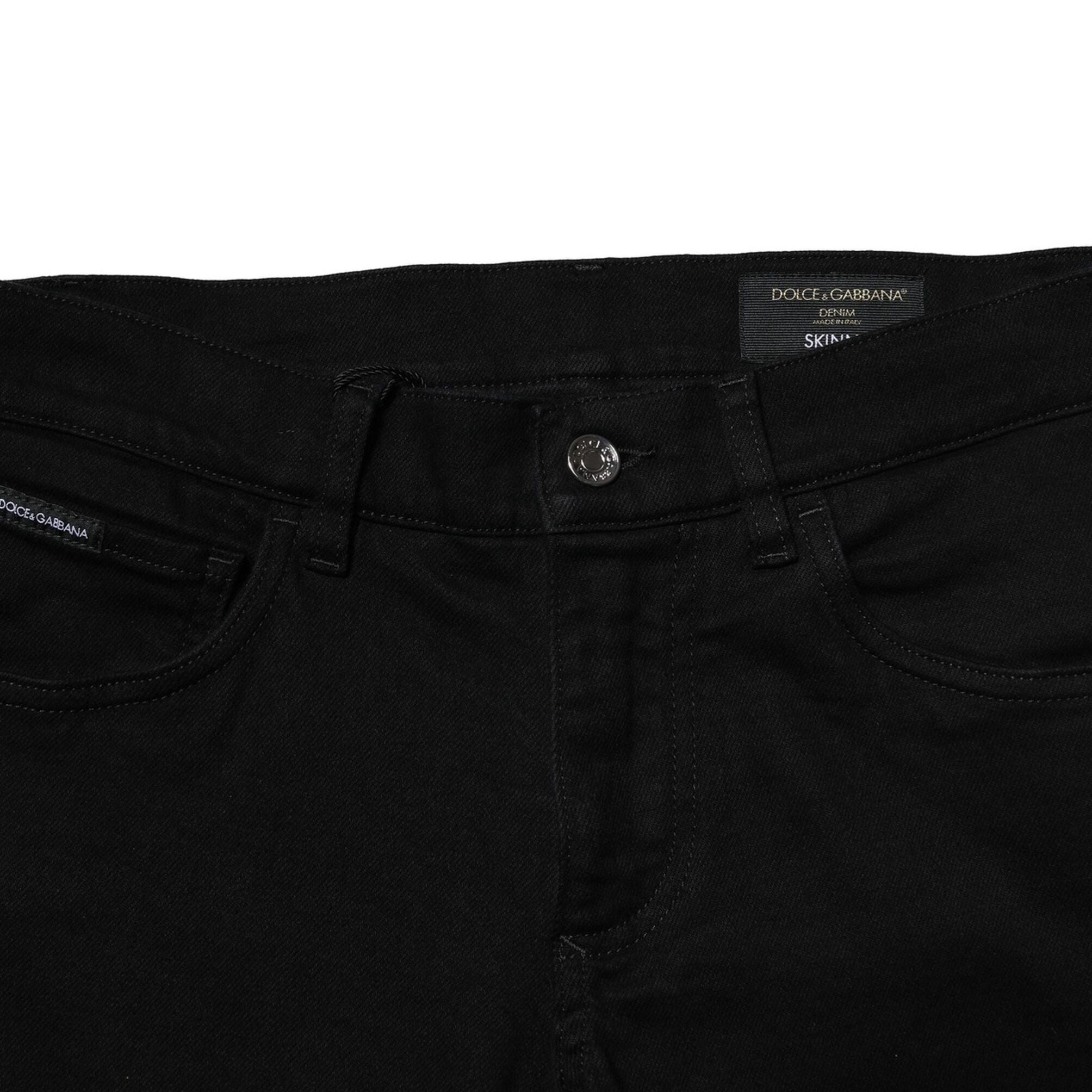 Dolce & Gabbana Black Cotton Stretch Skinny Men Denim Jeans
