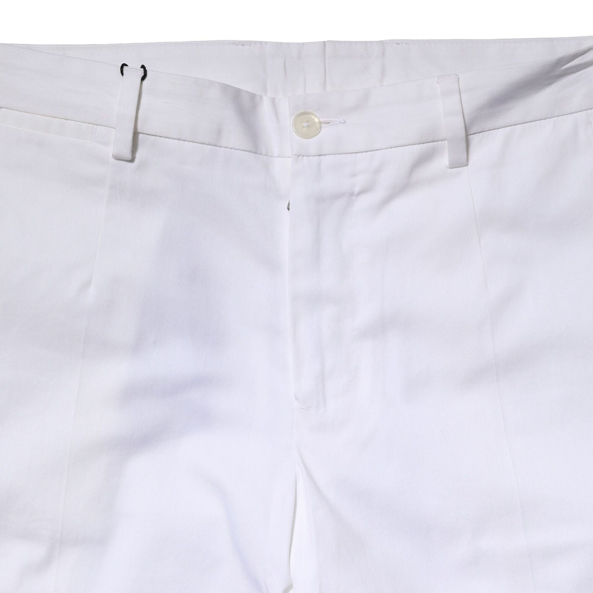 Dolce & Gabbana White Cotton Straight Logo Men Pants