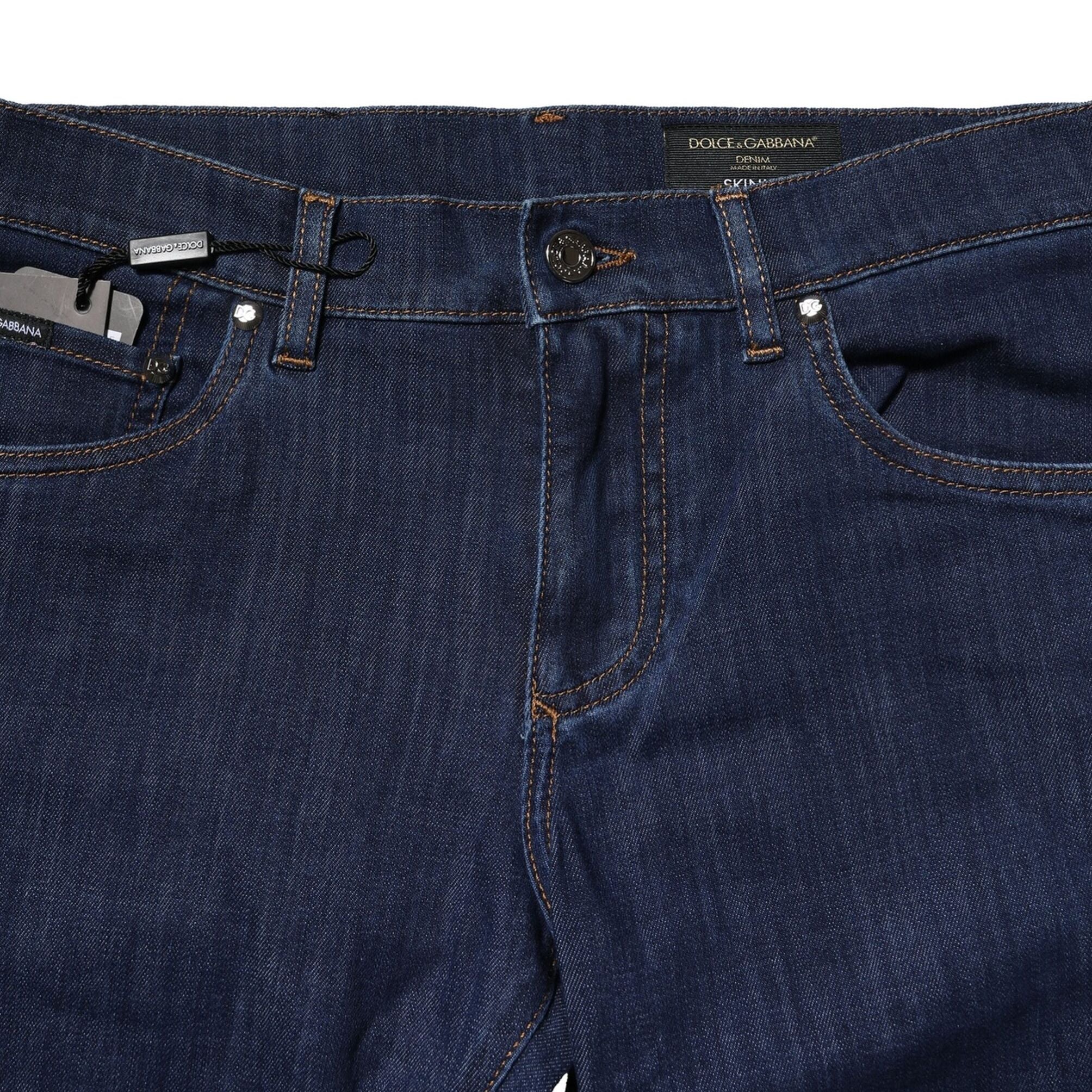 Dolce & Gabbana Blue Cotton Stretch Skinny Men Denim Jeans