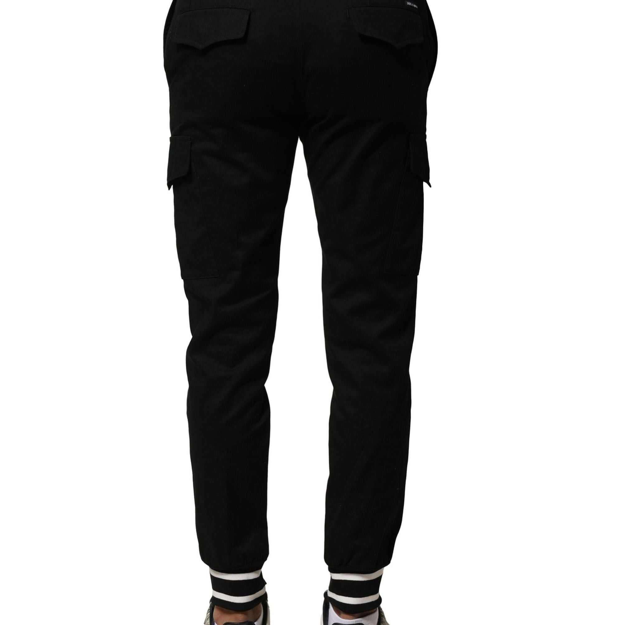 Dolce & Gabbana Black Cotton Cargo Joggers Men Pants