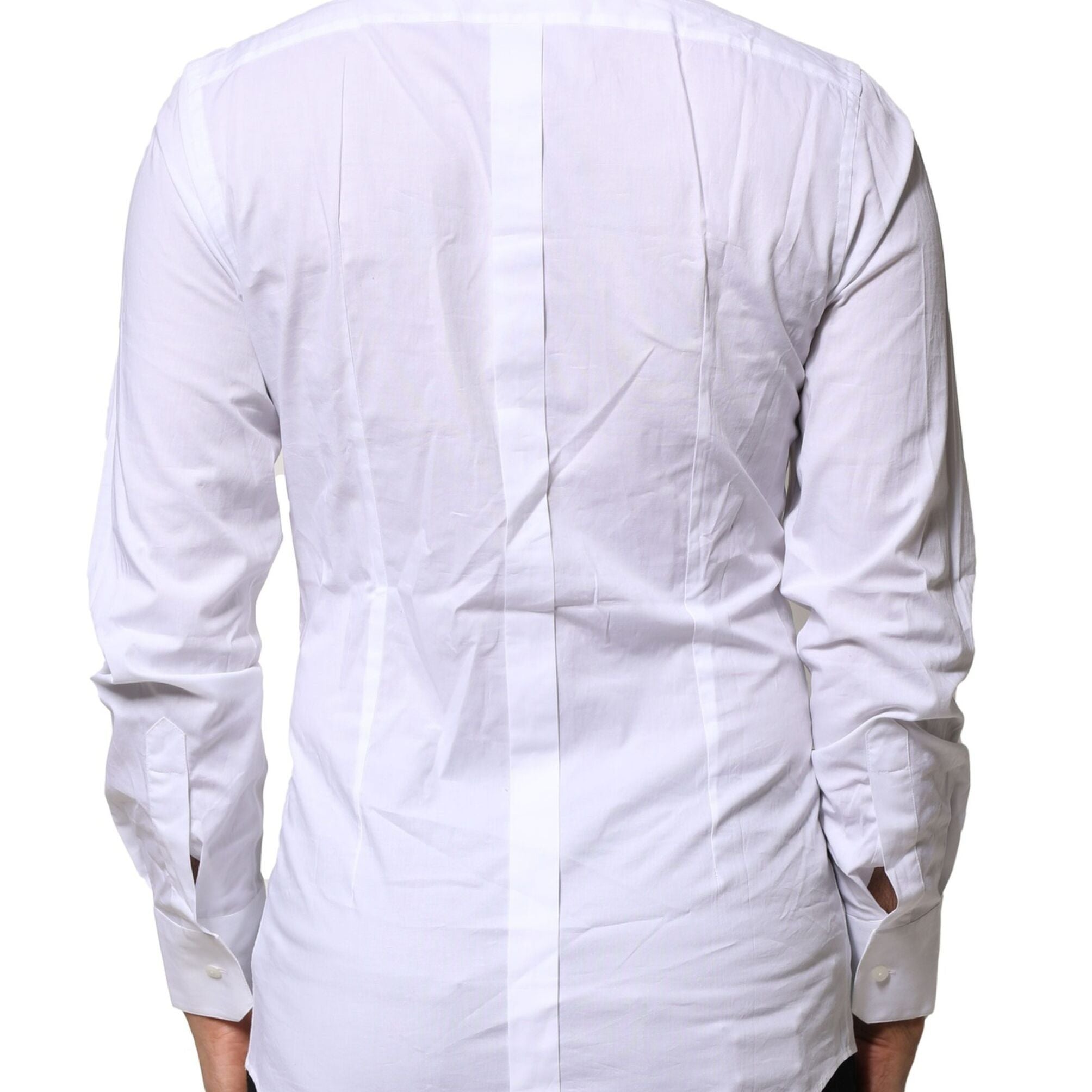 Dolce & Gabbana White Cotton GOLD Long Sleeves Dress Shirt