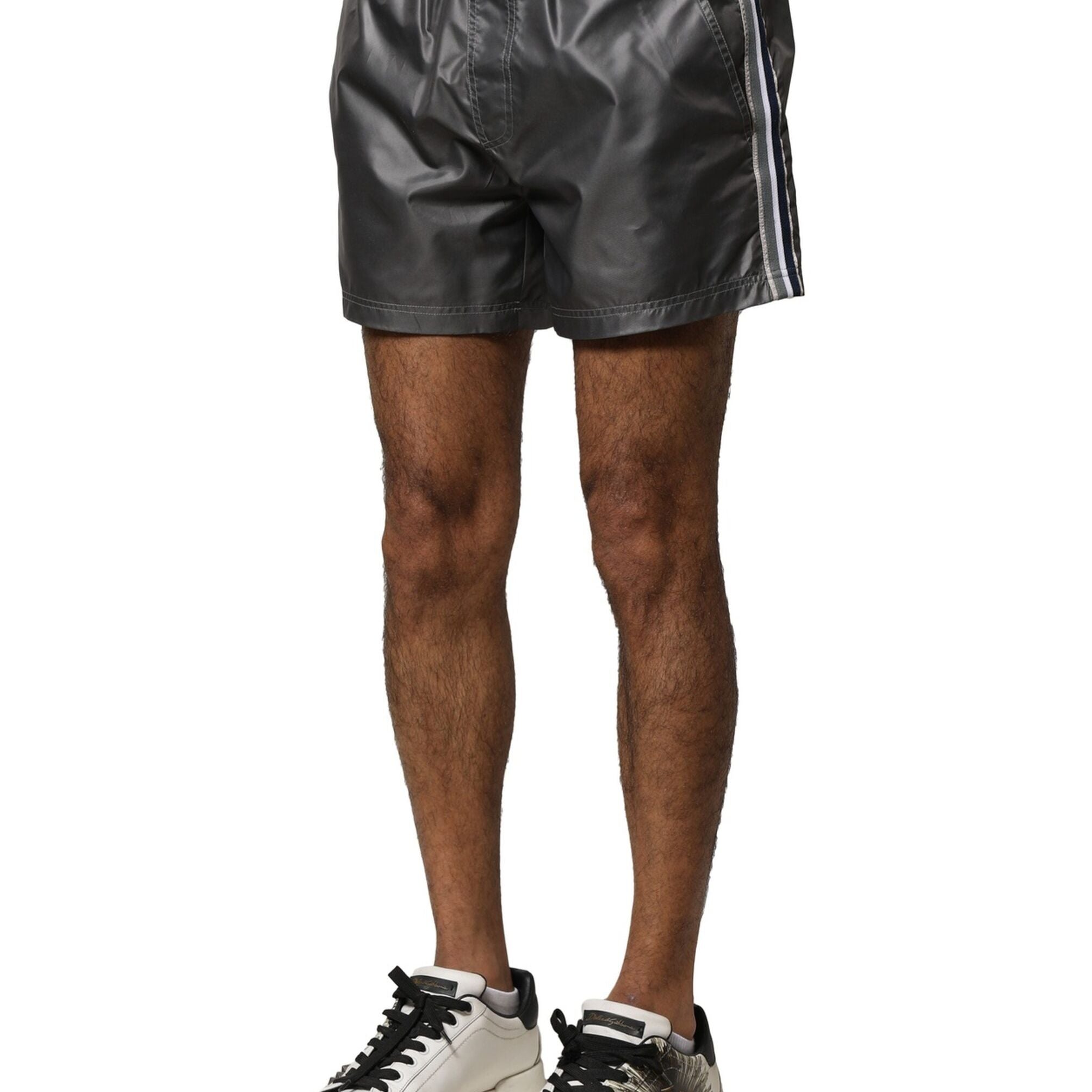 Dolce & Gabbana Gray Polyester Mid Waist Casual Bermuda Shorts