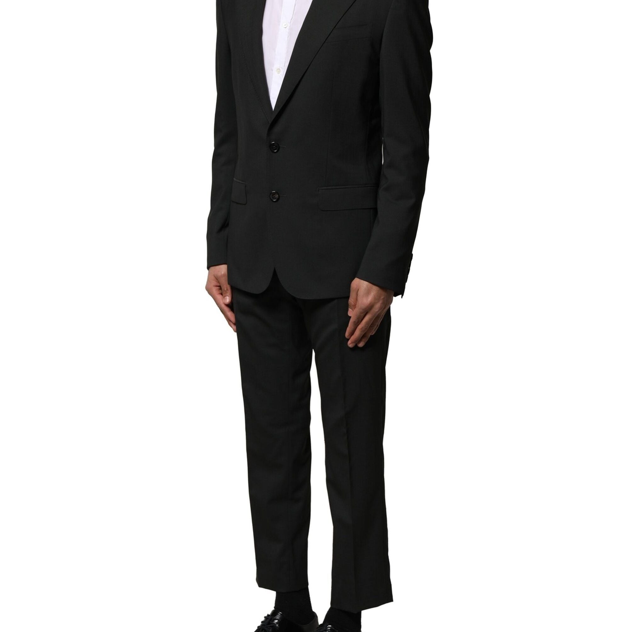 Dolce & Gabbana Black Wool 2 Piece Single Breasted Suit
