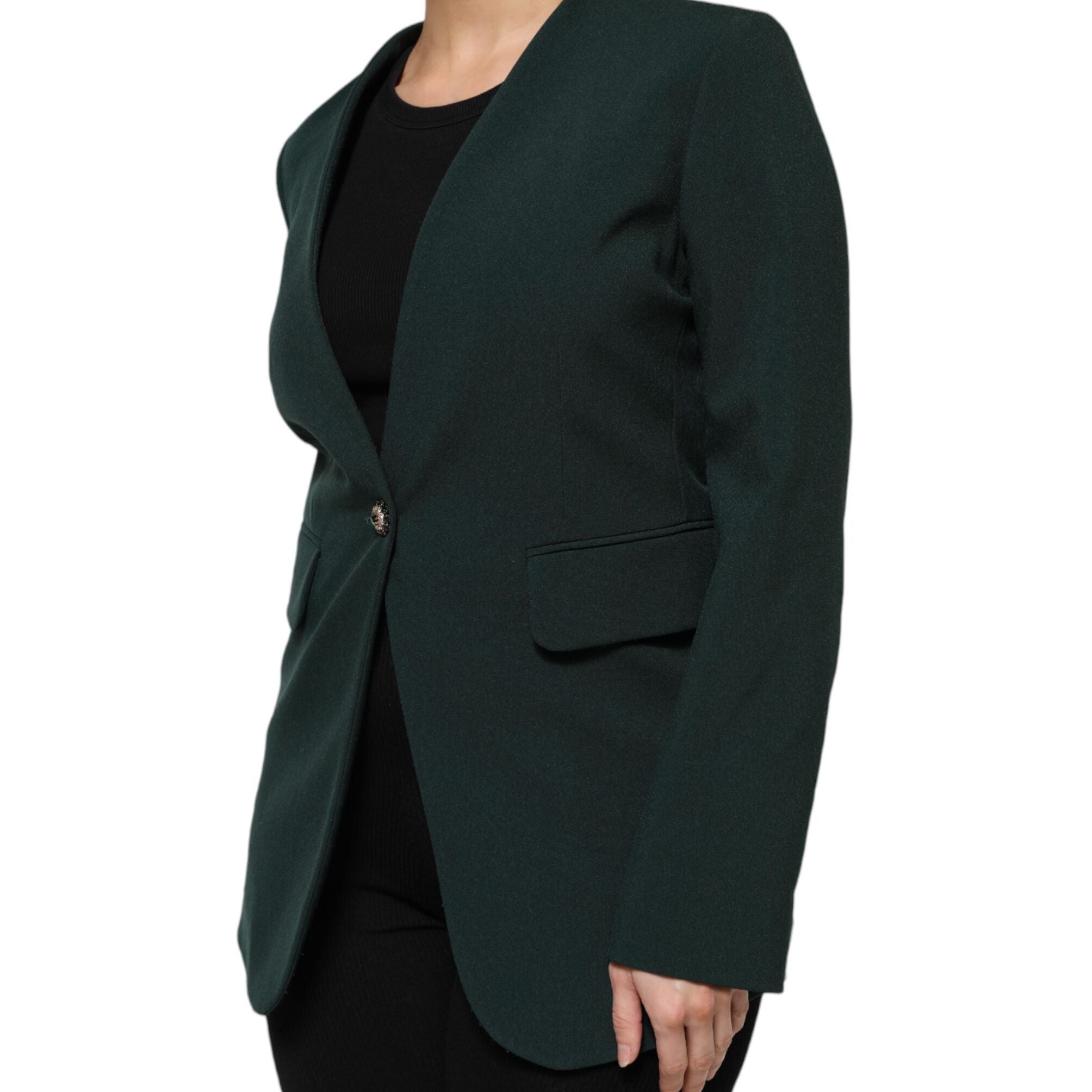 Maison Margiela Green Single Breasted One Button Coat Jacket
