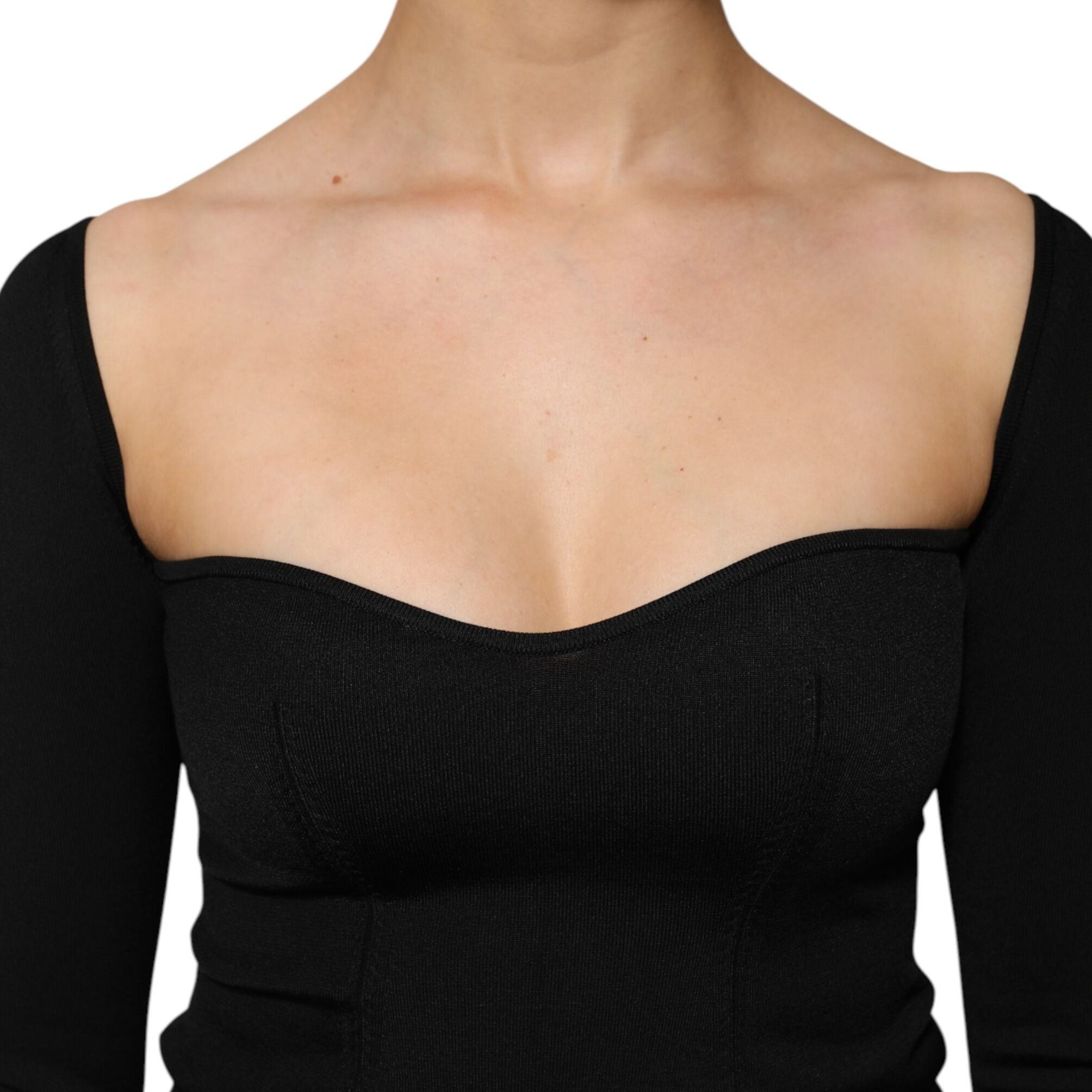 Dolce & Gabbana Black Viscose Long Sleeve Pullover Blouse Top