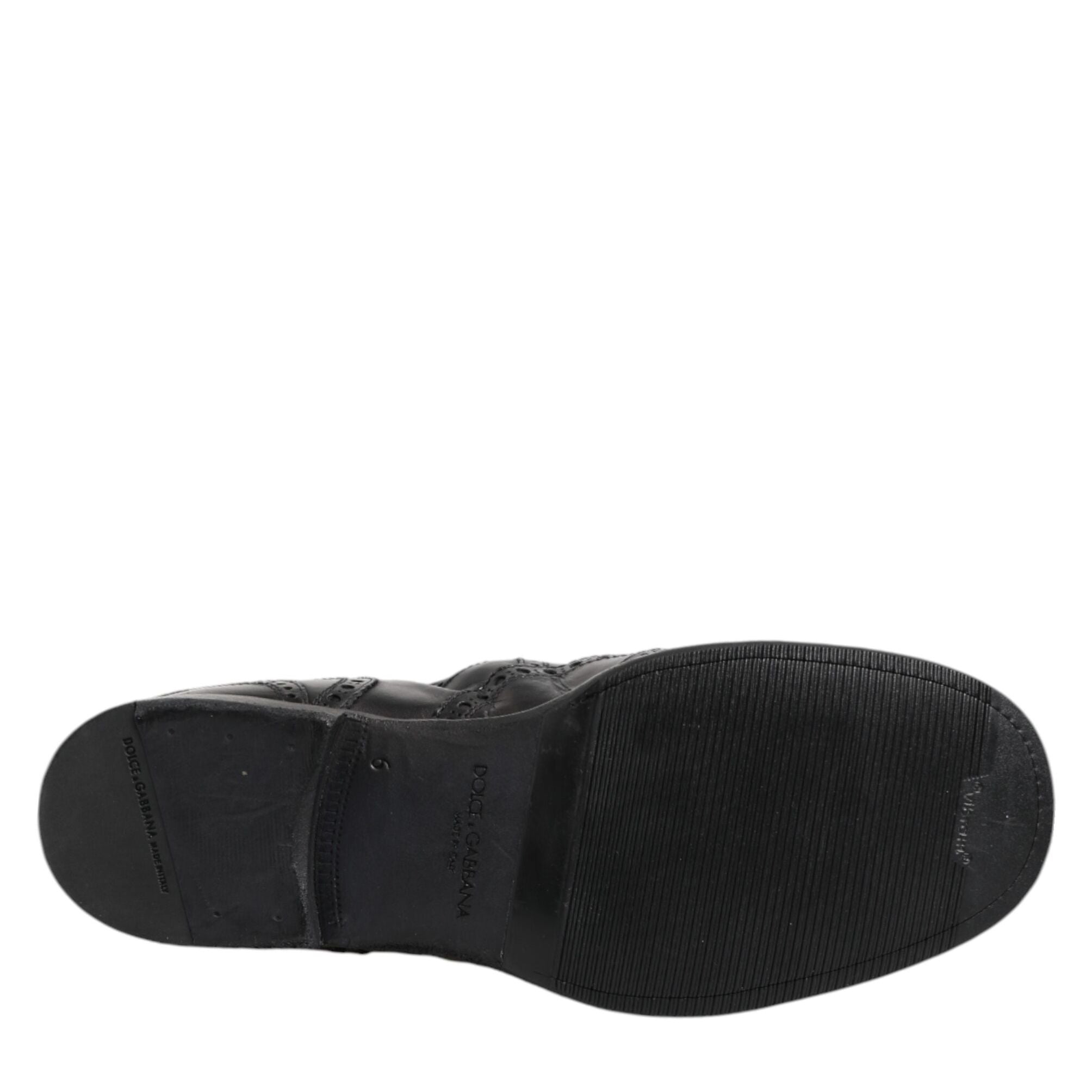 Dolce & Gabbana Black Leather Ankle Boots Slip On Shoes