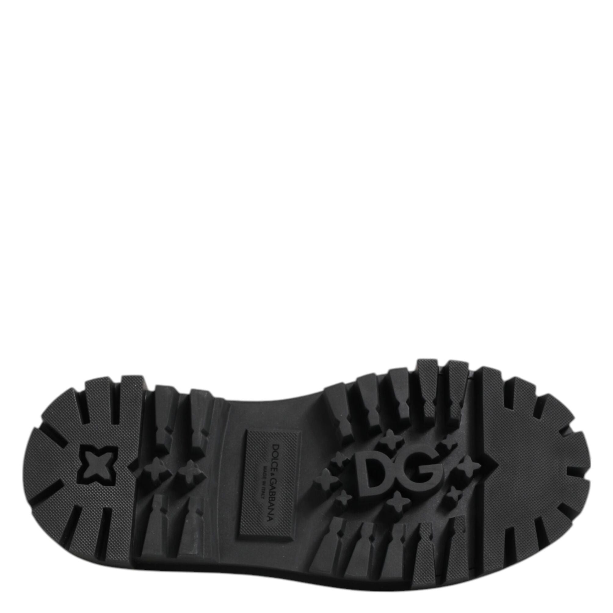Dolce & Gabbana Black Patent Leather Trekking Derby Shoes