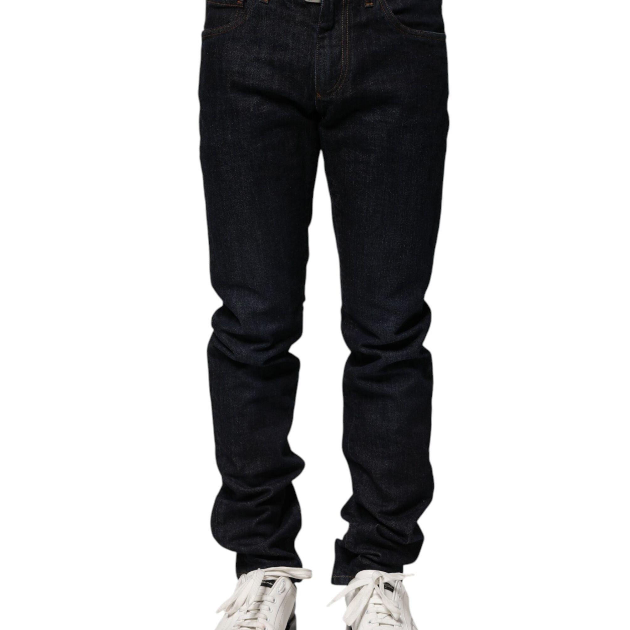 Dolce & Gabbana Black Cotton Skinny Denim Men Jeans
