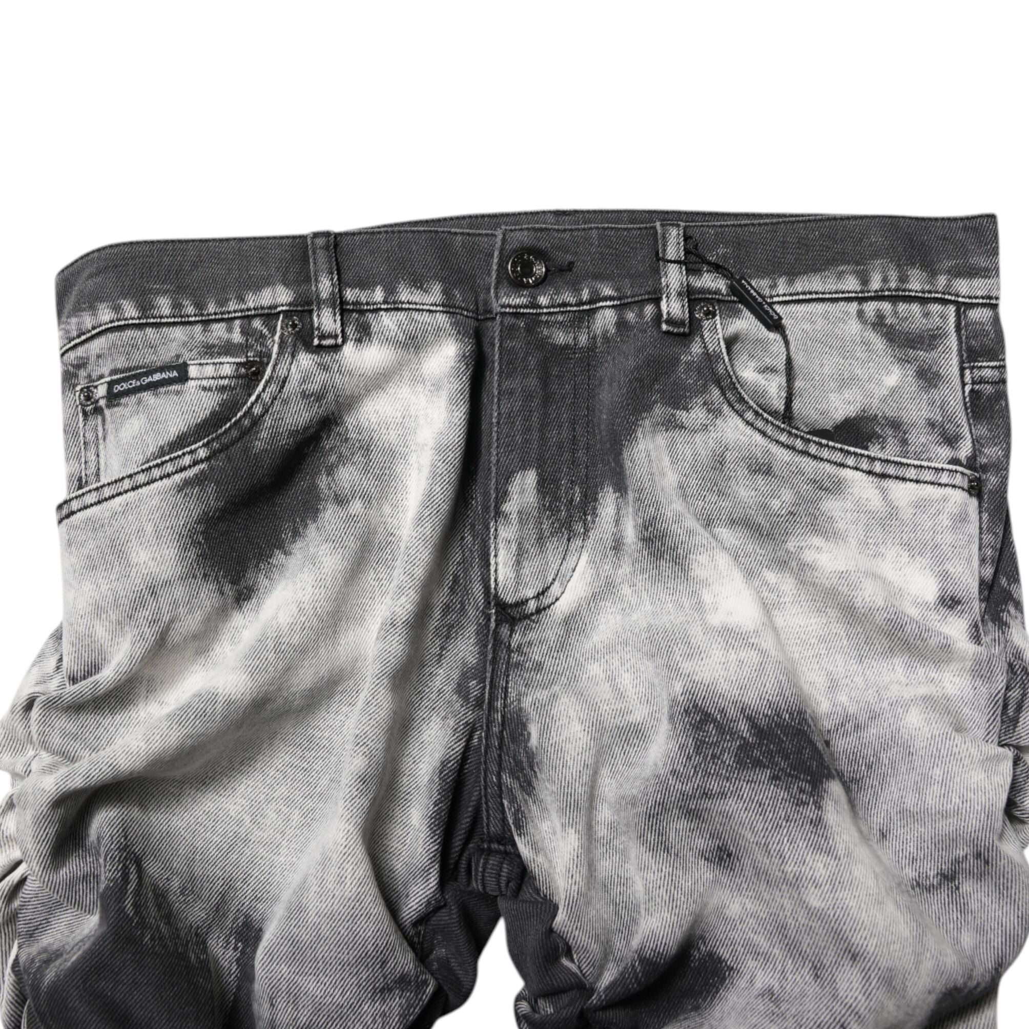 Dolce & Gabbana Black Tie Dye Straight Denim Jeans