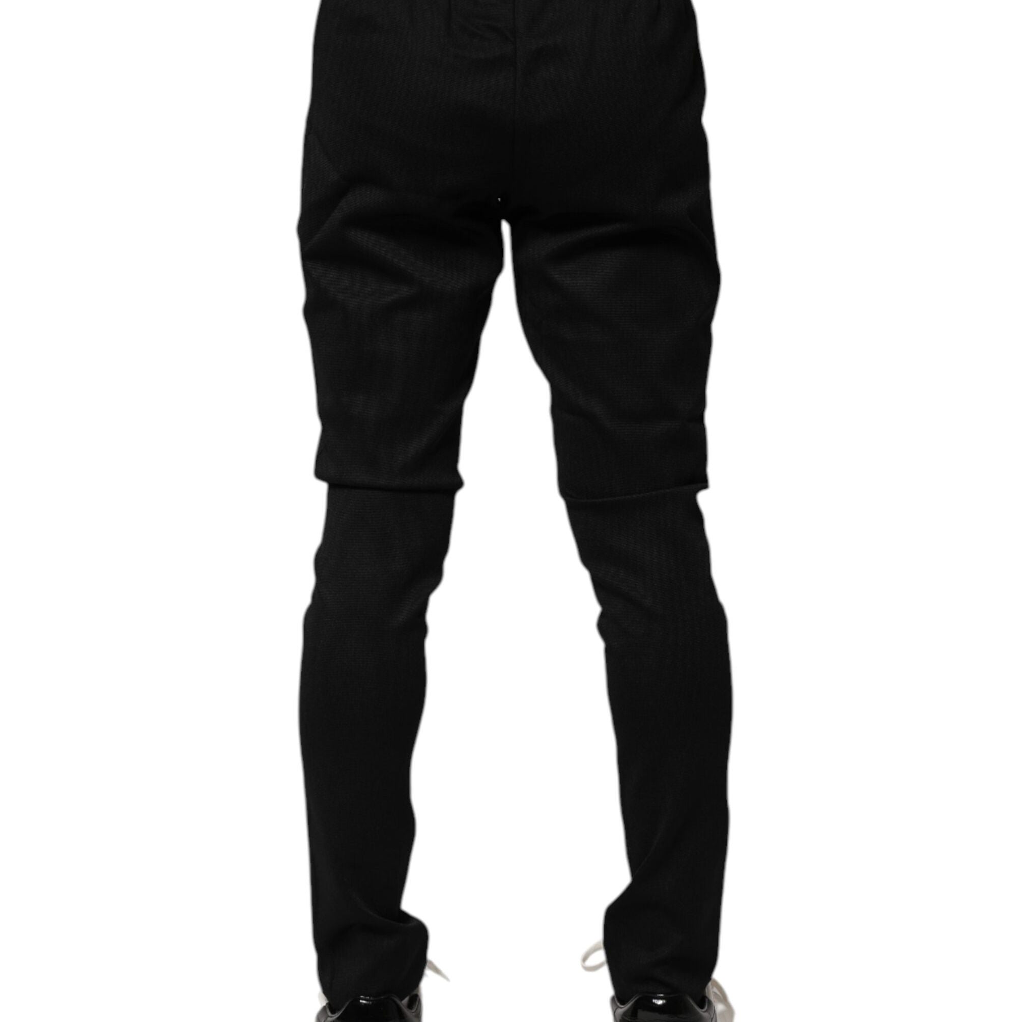 Dolce & Gabbana Black Nylon Skinny Men Jogger Pants