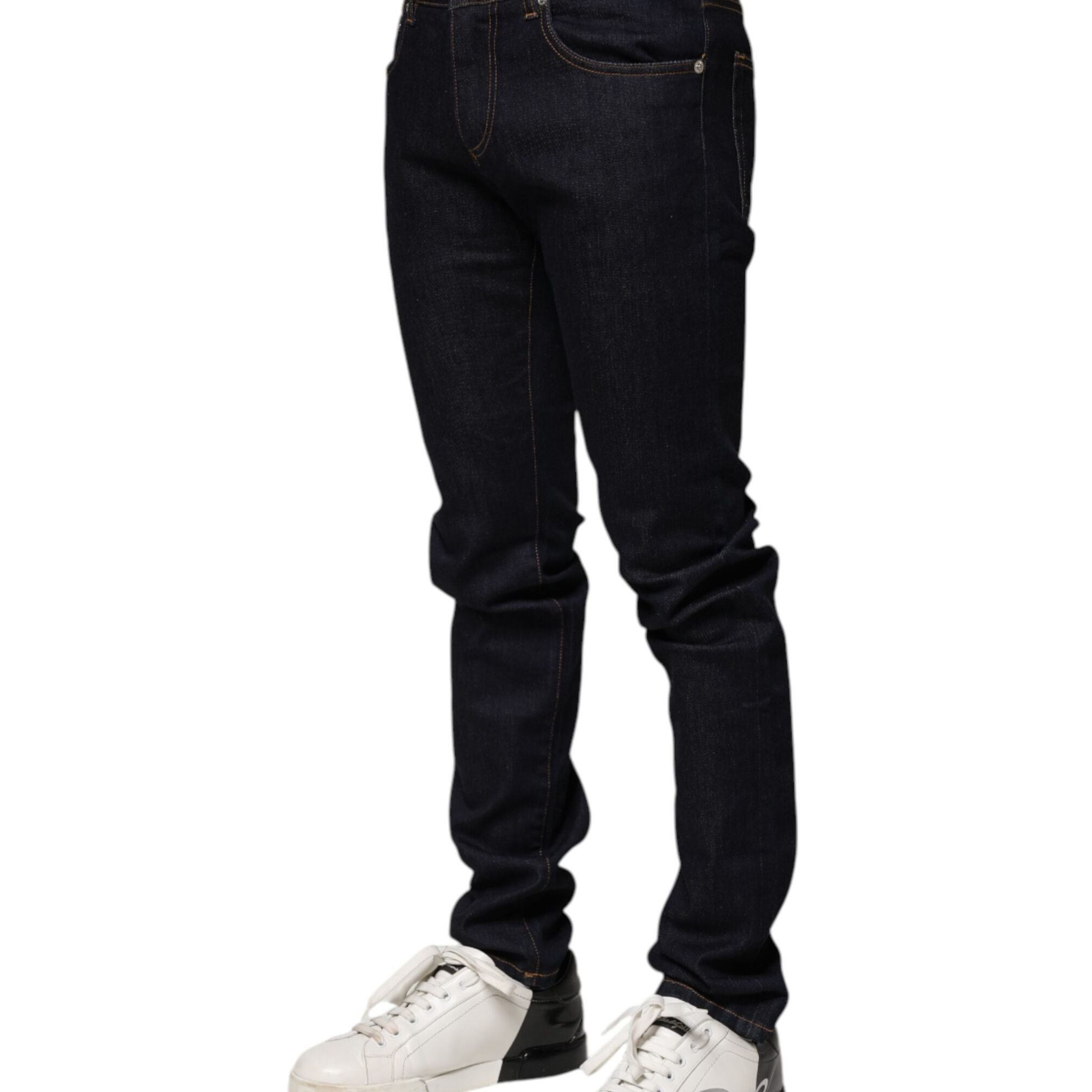 Dolce & Gabbana Black Cotton Skinny Men Denim Jeans