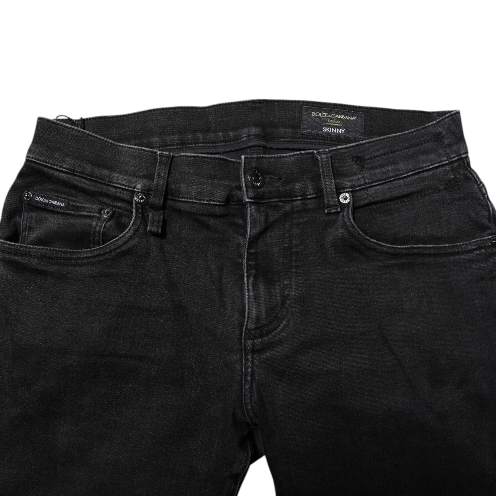 Dolce & Gabbana Black Cotton Skinny Men Denim Jeans