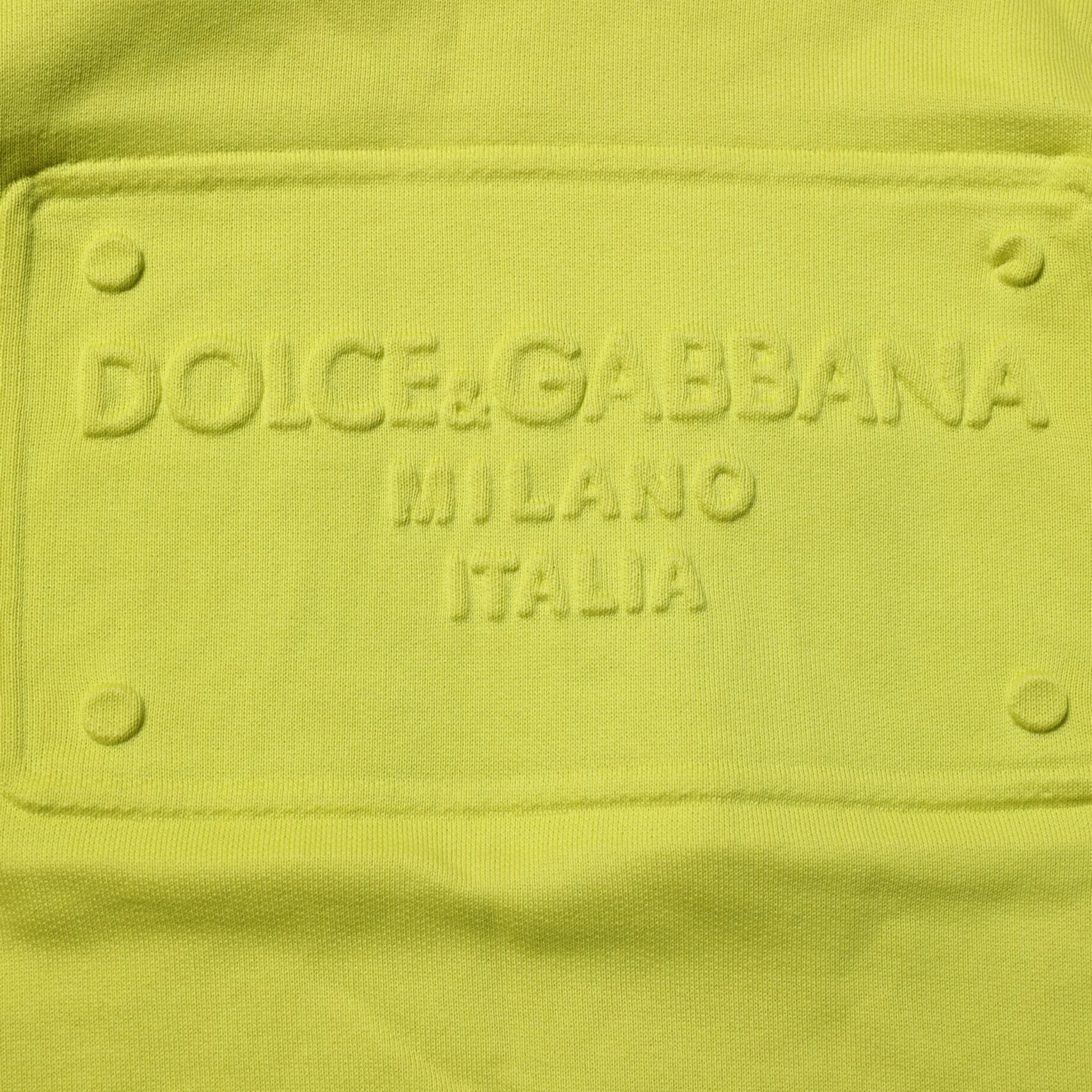 Dolce & Gabbana Green Cotton Hooded Logo Sweatshirt Sweater