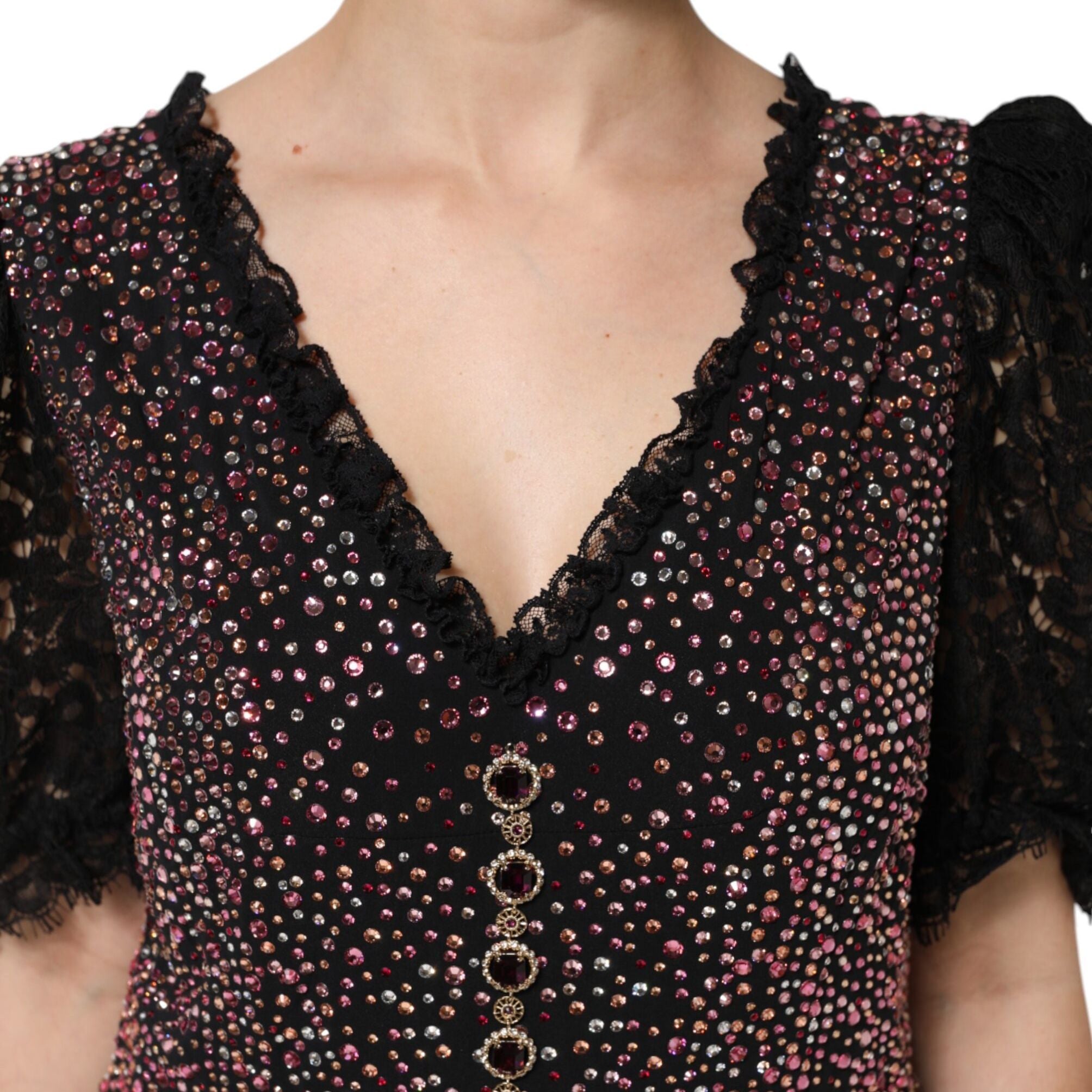 Dolce & Gabbana Multicolor Embellished Mermaid Gown Dress
