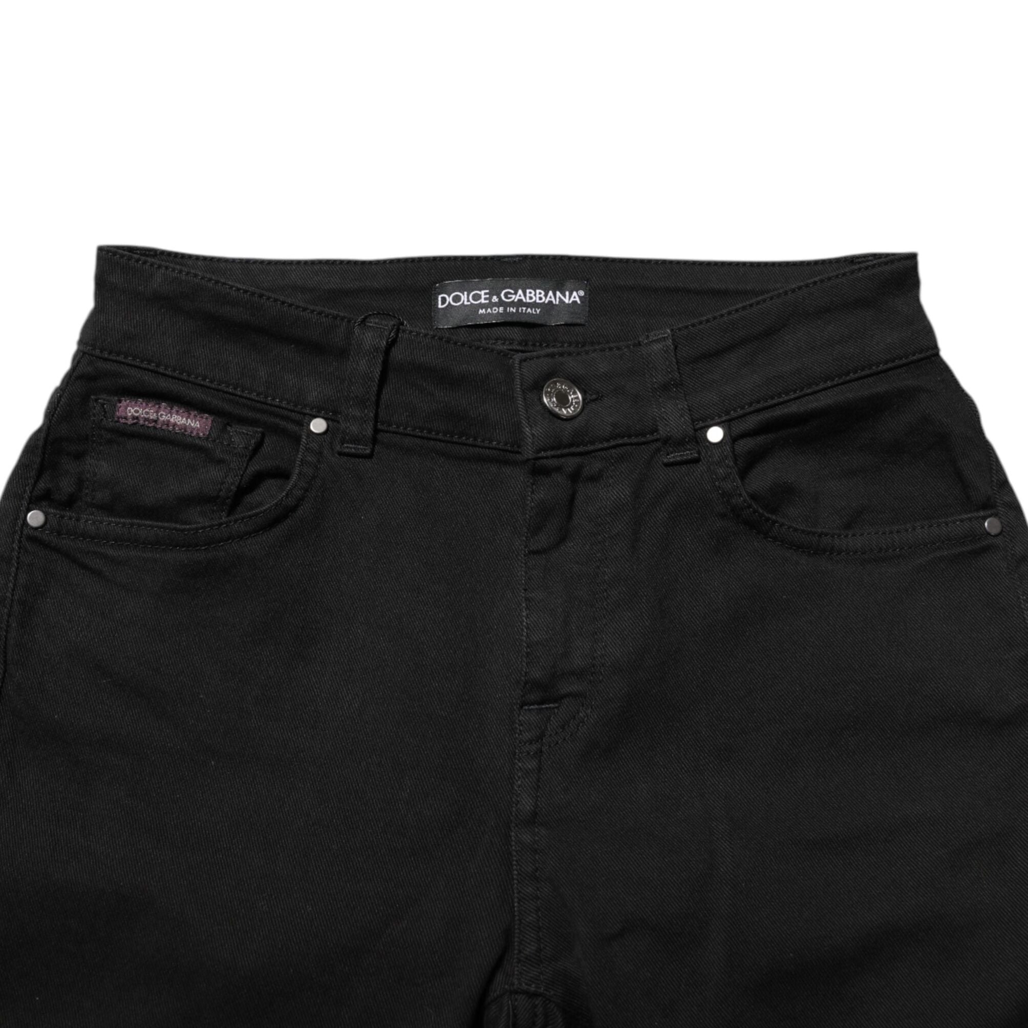 Dolce & Gabbana Black Skinny Cotton Mid Waisted Denim Jeans