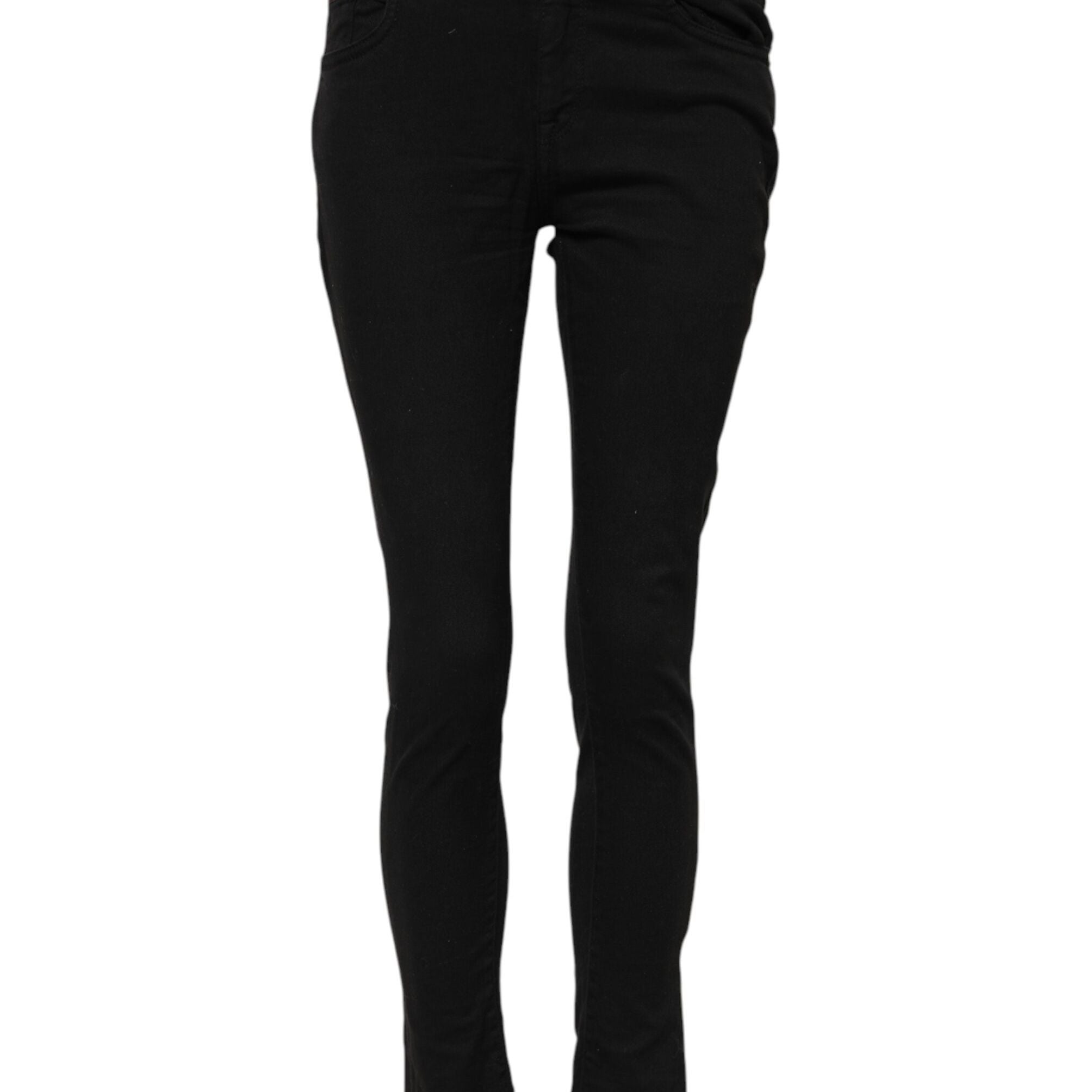 Dolce & Gabbana Black Cotton Skinny Mid Waisted Denim Jeans