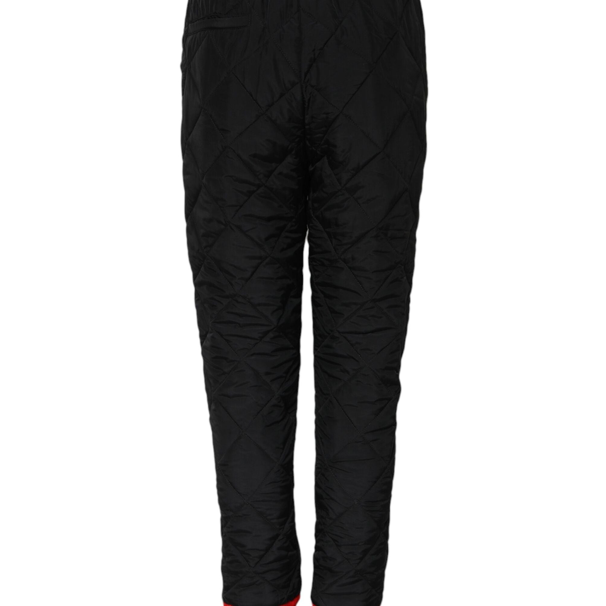 Dolce & Gabbana Black Quilted Mid Waist Jogger Pants