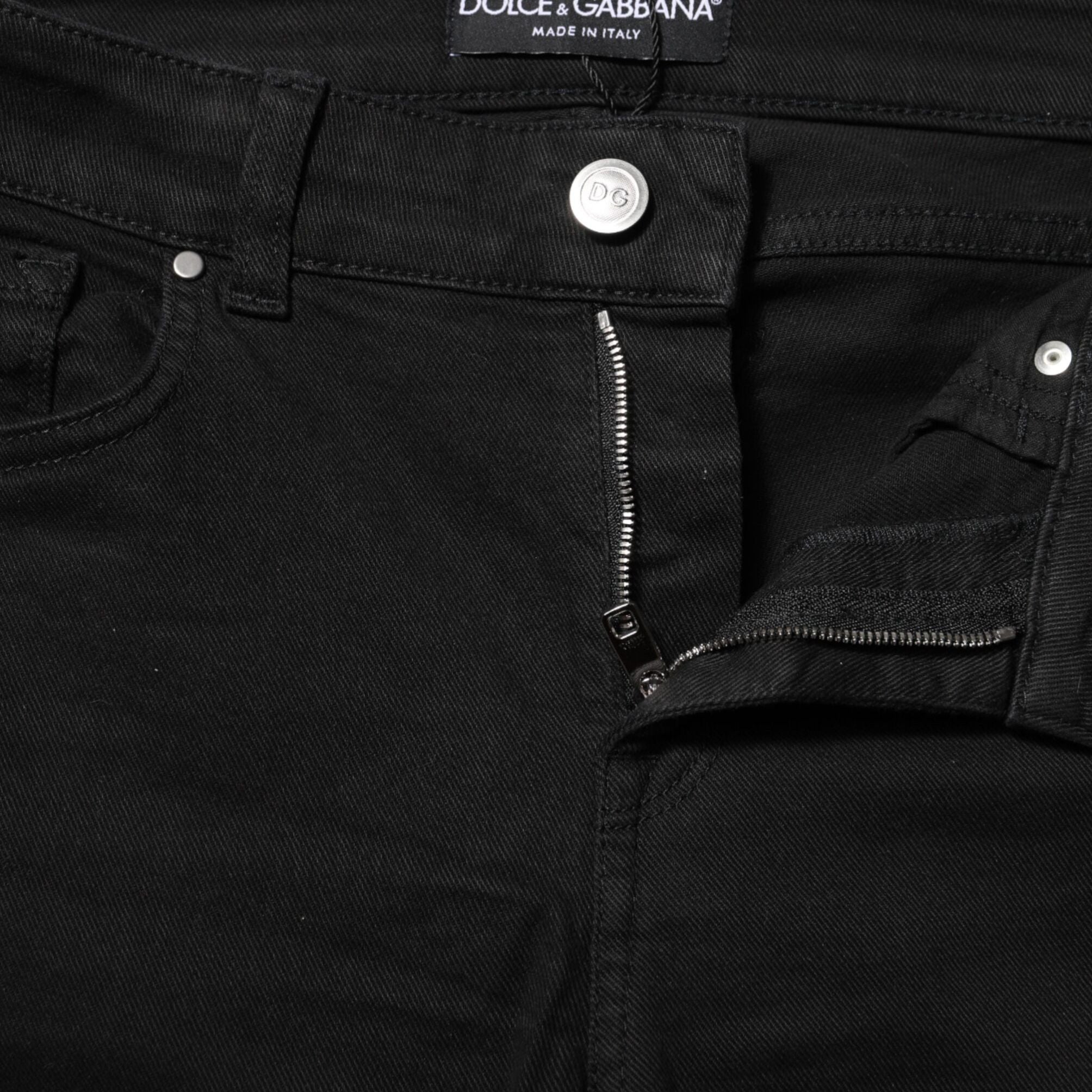 Dolce & Gabbana Black Skinny Cotton Mid Waisted Denim Jeans