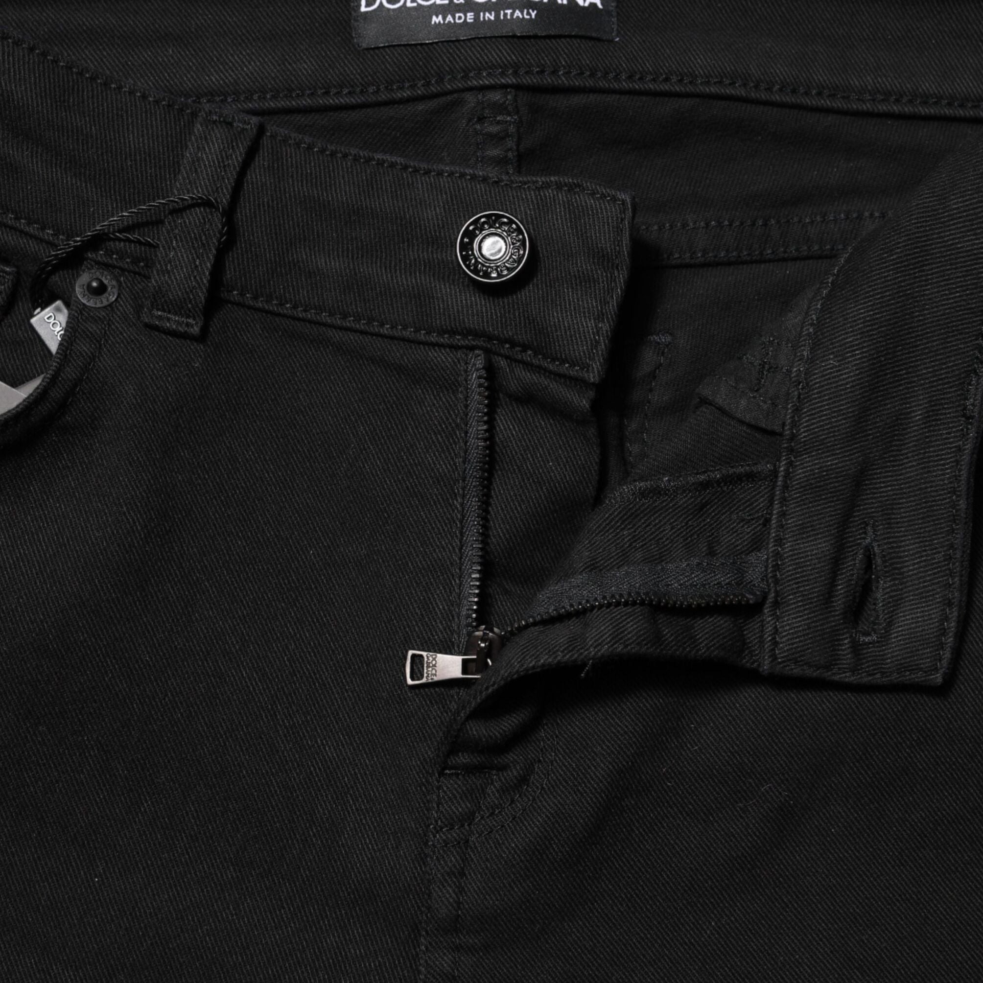 Dolce & Gabbana Black Cotton Skinny Mid Waisted Denim Jeans