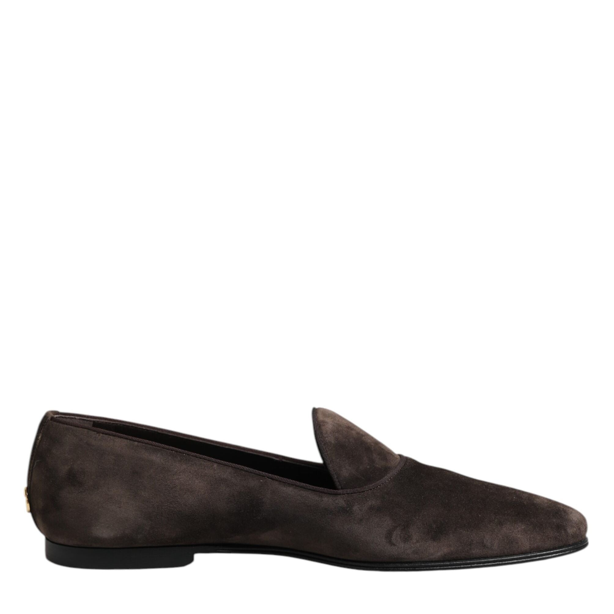 Dolce & Gabbana Brown Velvet Leather Slip On Loafers Shoes