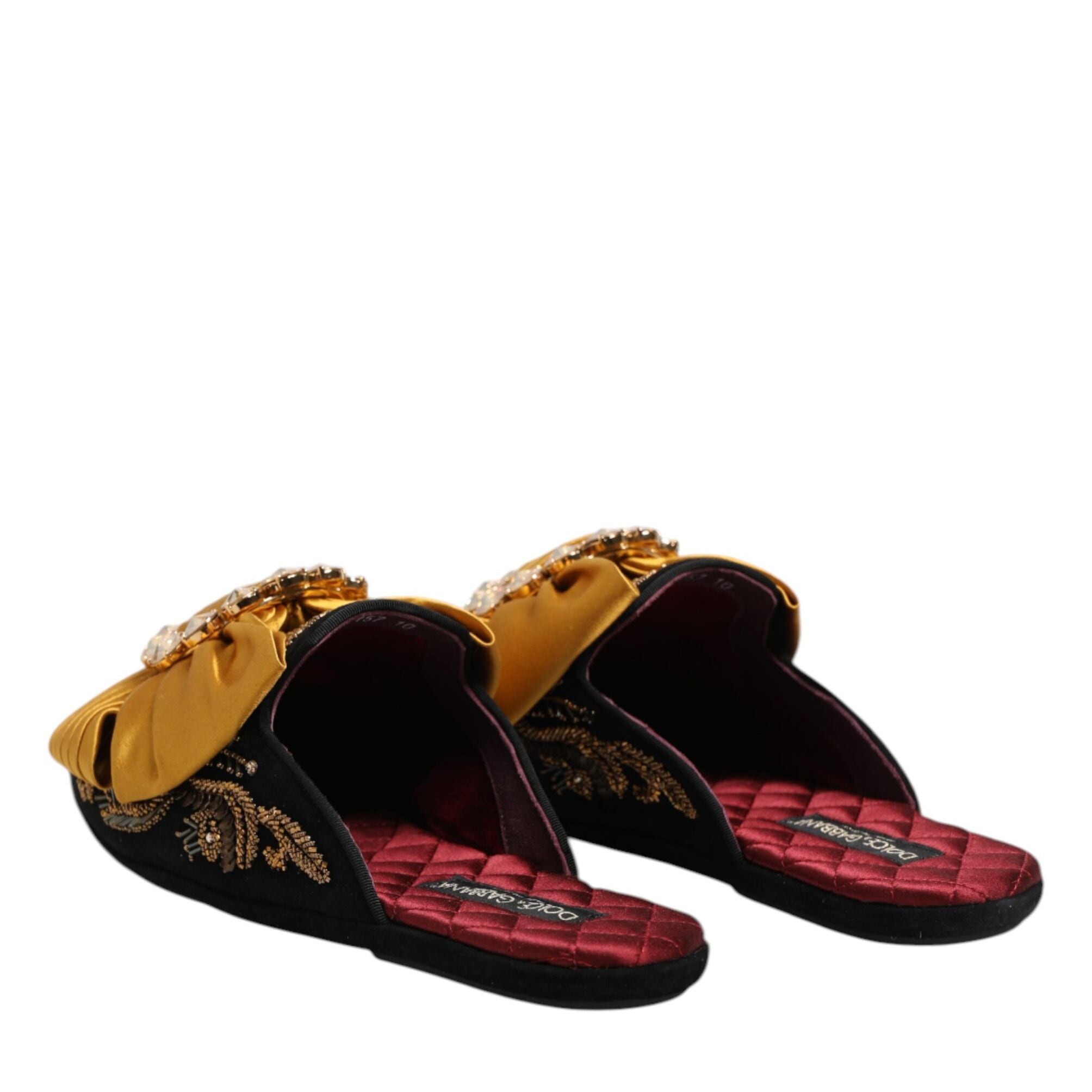 Dolce & Gabbana Multicolor Embellished Flat Sandals Shoes