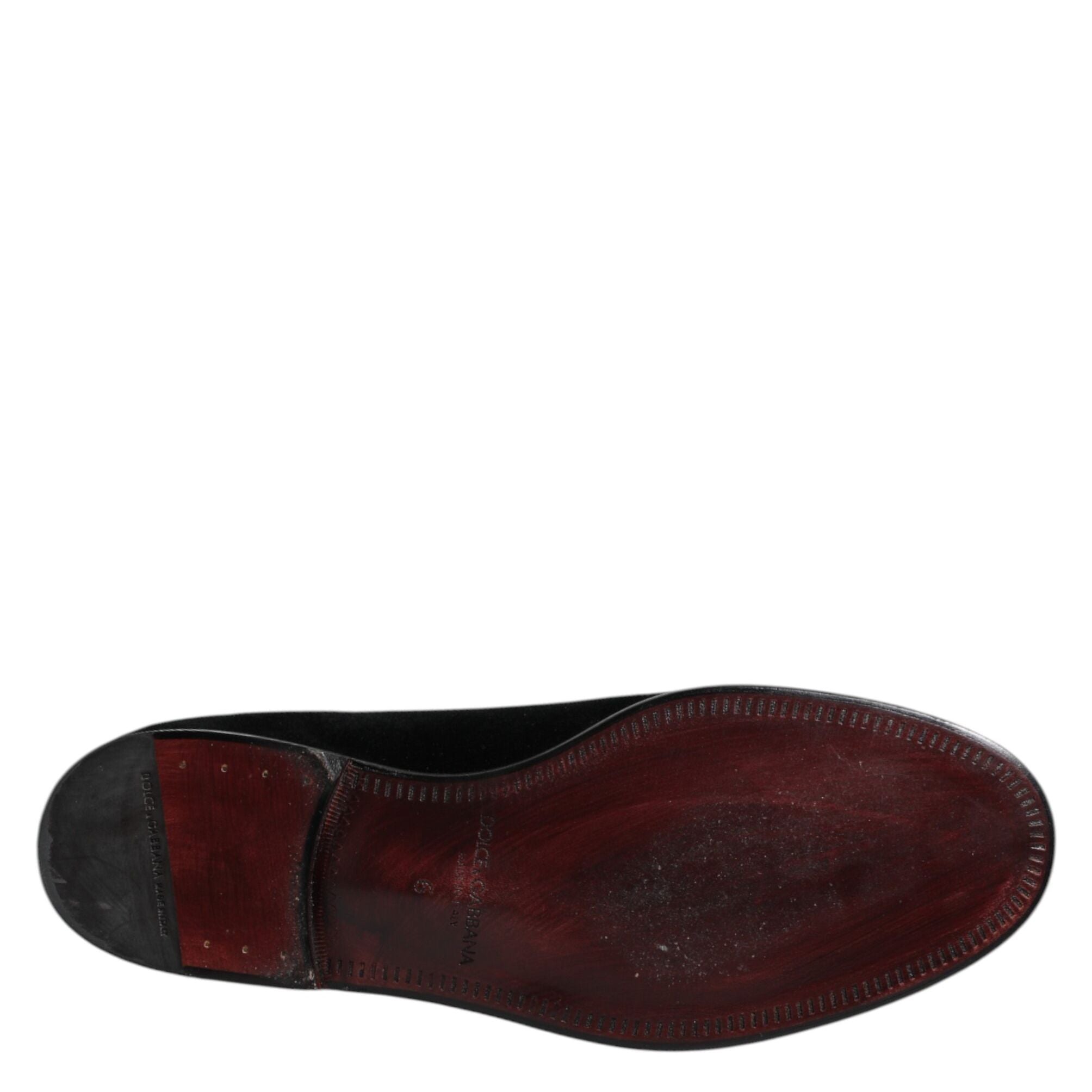 Dolce & Gabbana Black Velvet Slip On Loafers Formal Shoes