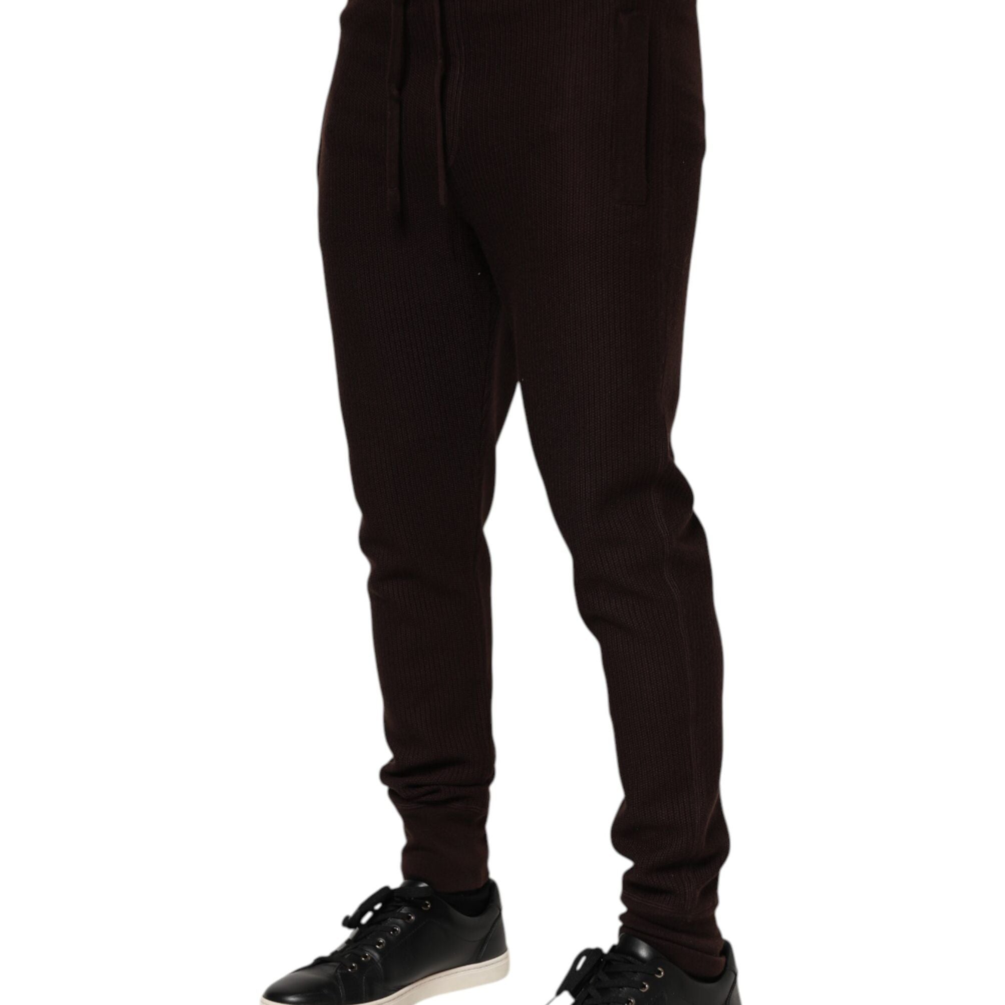 Dolce & Gabbana Brown Cashmere Men Jogger Sweatpants Pants