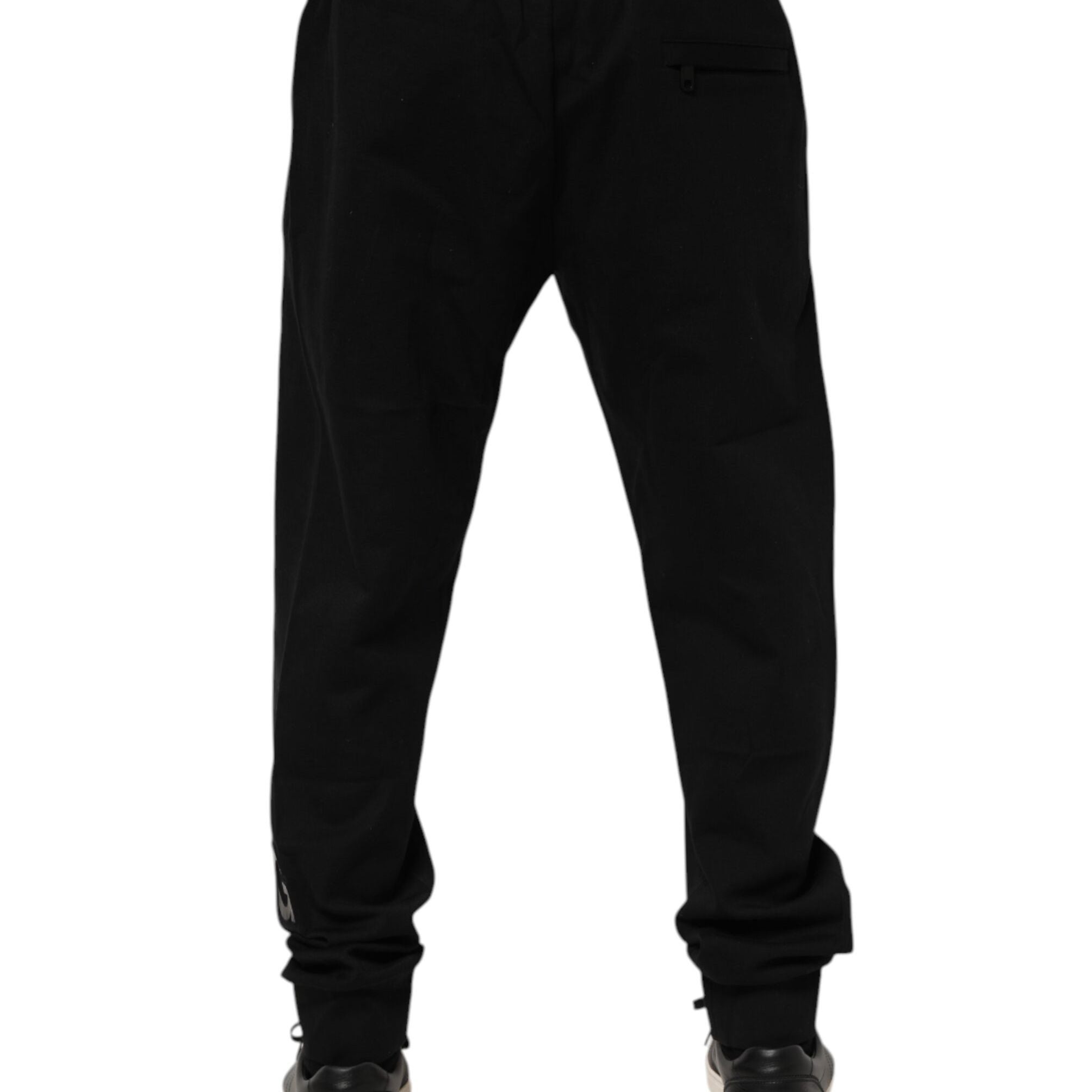 Dolce & Gabbana Black Cotton Men Jogger Sweatpants Pants