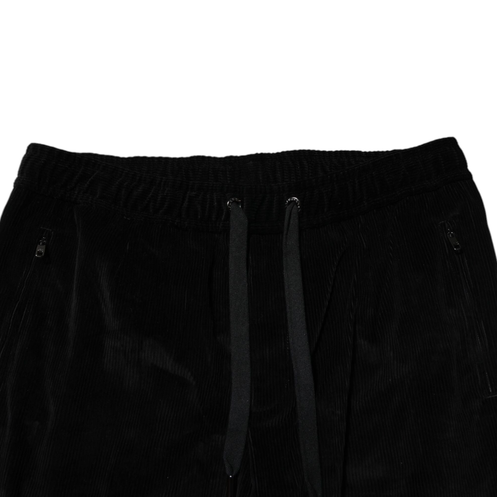 Dolce & Gabbana Black Cotton Men Jogger Sweatpants Pants