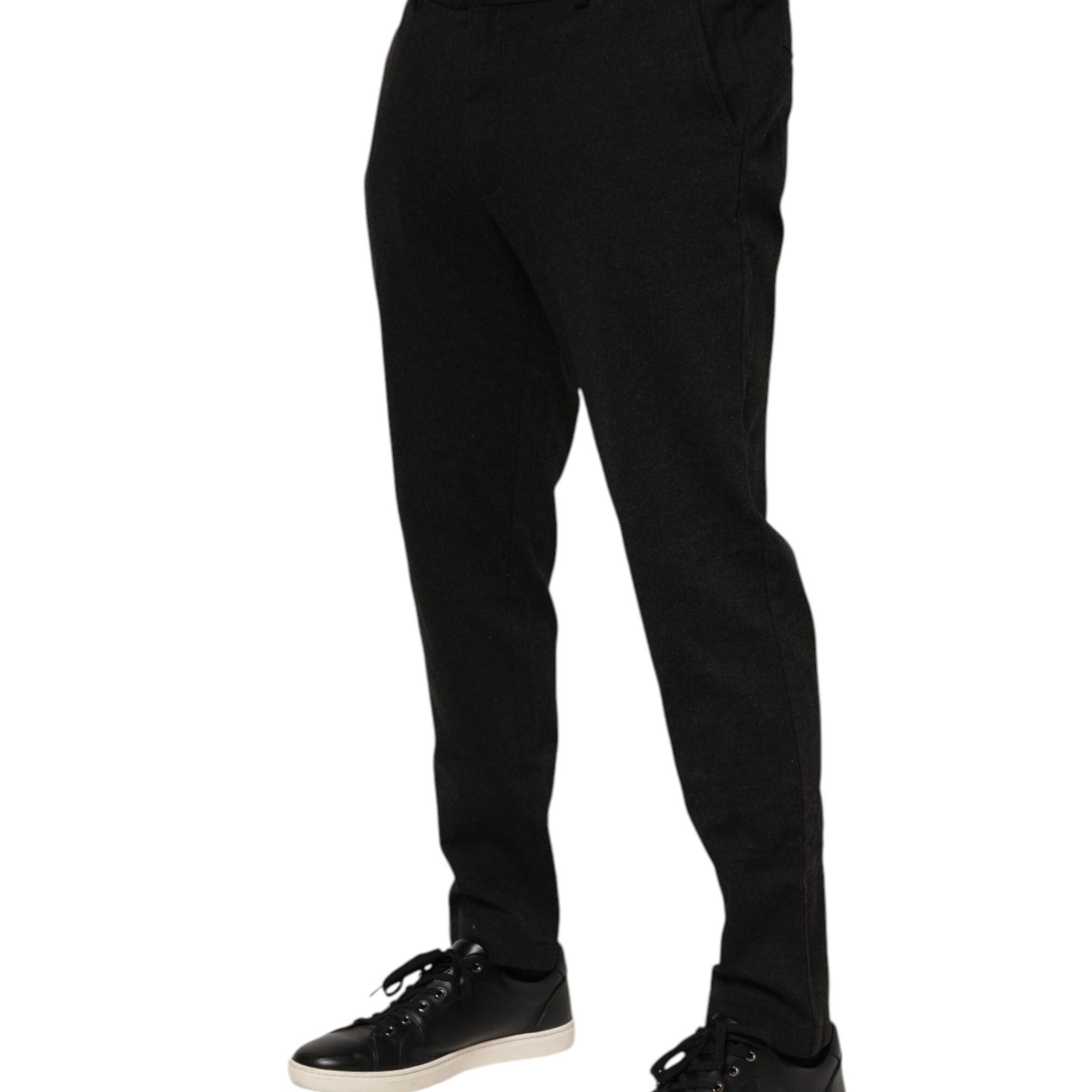 Dolce & Gabbana Dark Gray Viscose Dress Men Pants