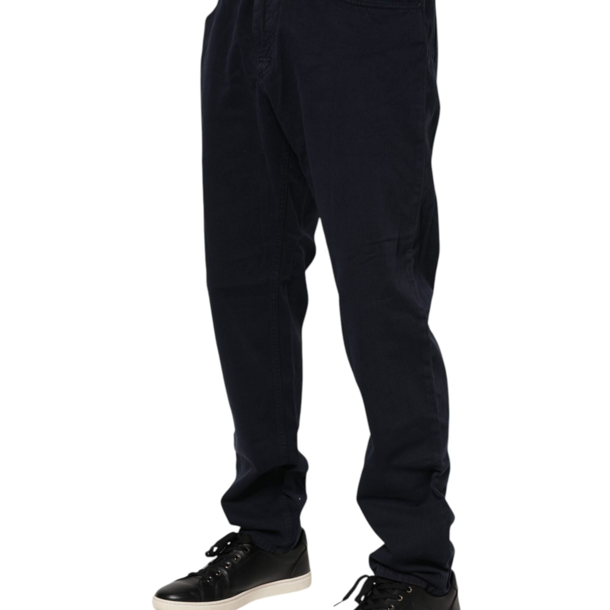 Dolce & Gabbana Black Cotton Tapered Denim Jeans