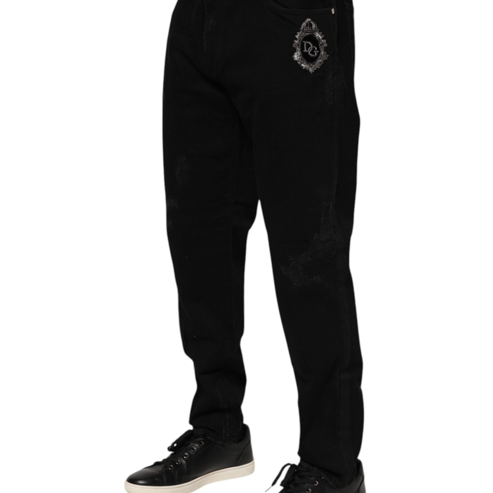 Dolce & Gabbana Black Cotton Skinny Men Denim Jeans