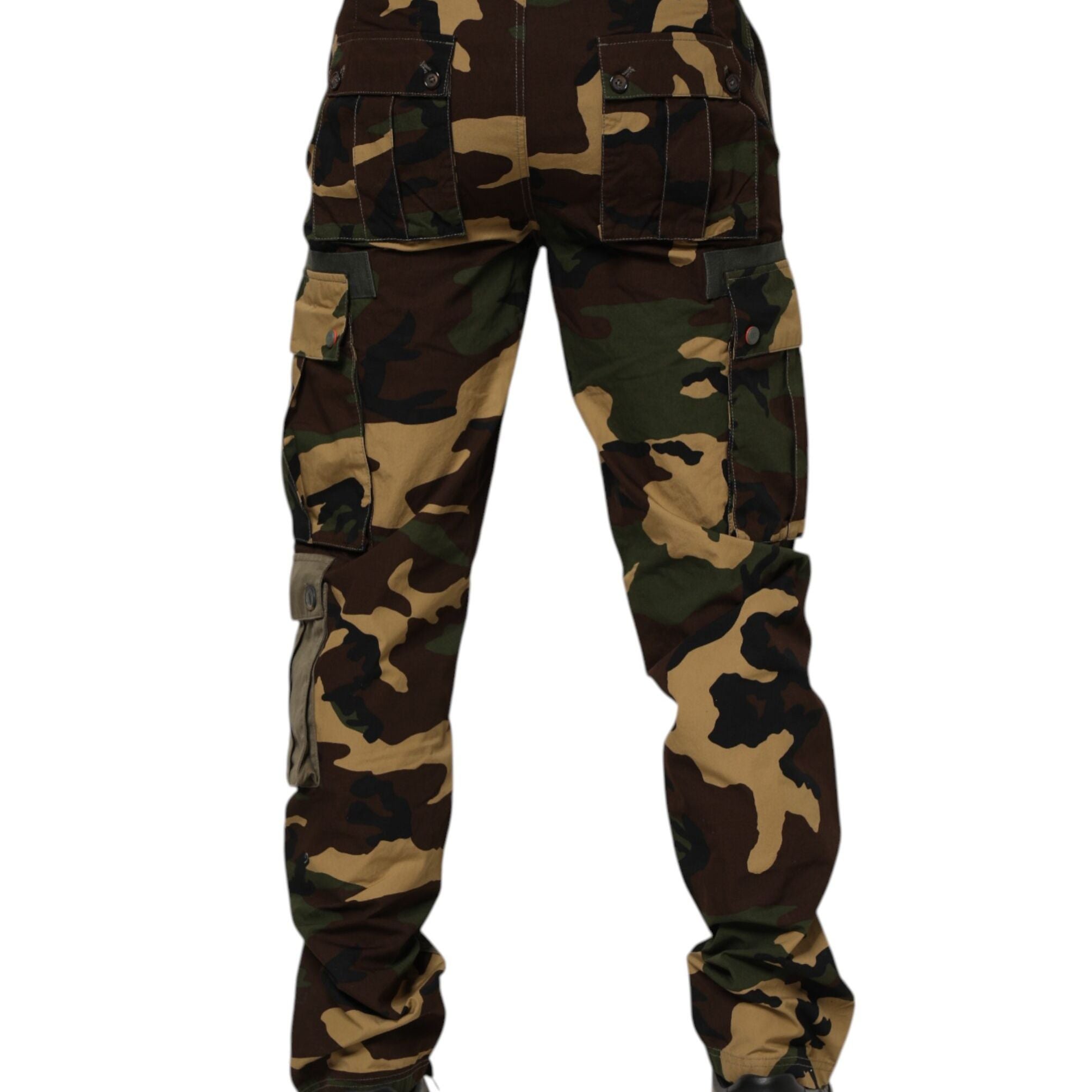 Dolce & Gabbana Brown Cotton Camouflage Cargo Pants