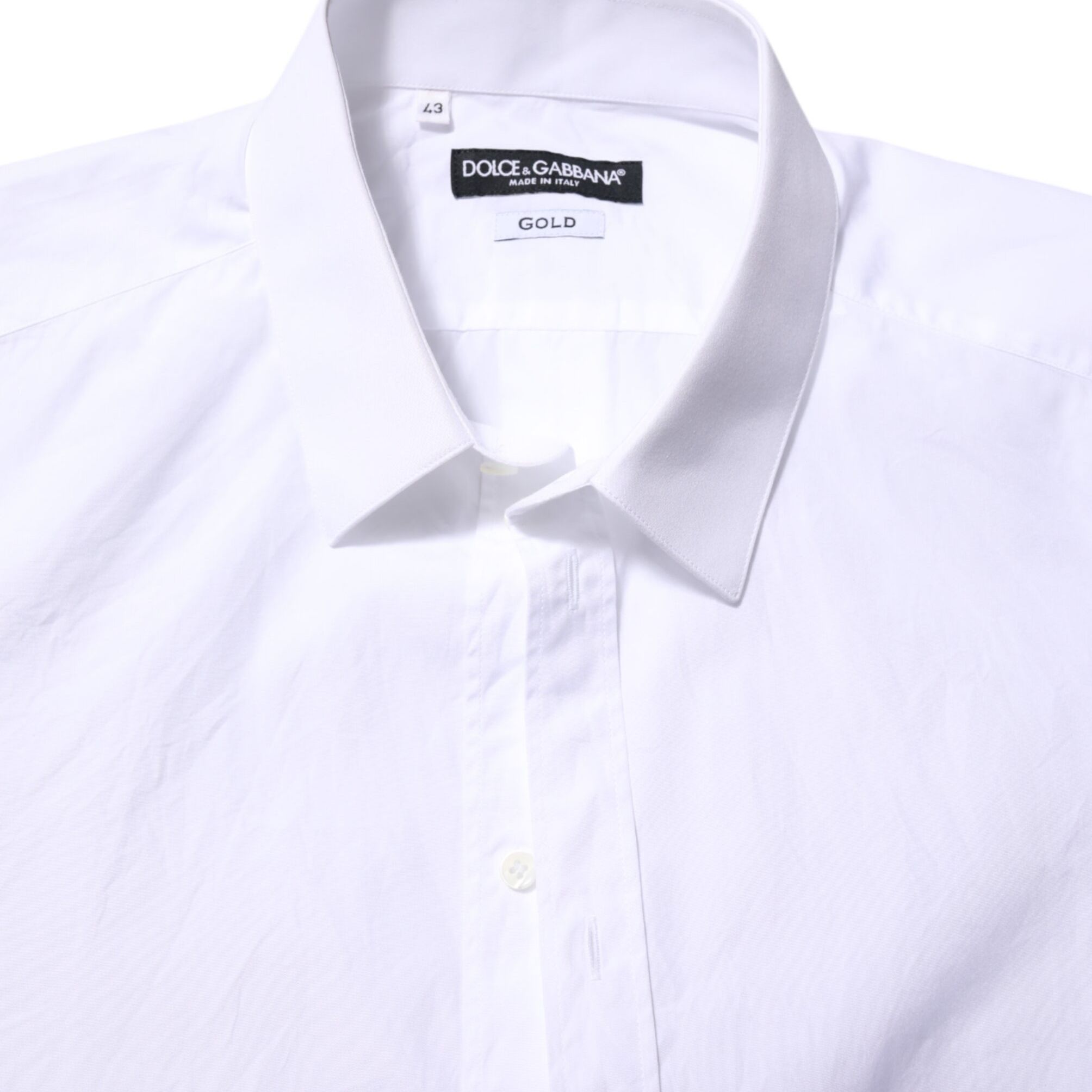 Dolce & Gabbana White Cotton GOLD Long Sleeves Formal Shirt